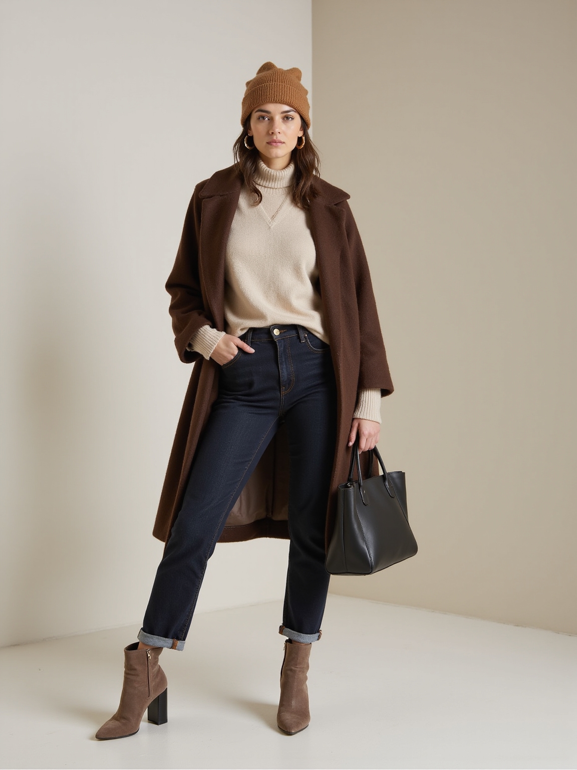chunky knit straight leg jeans