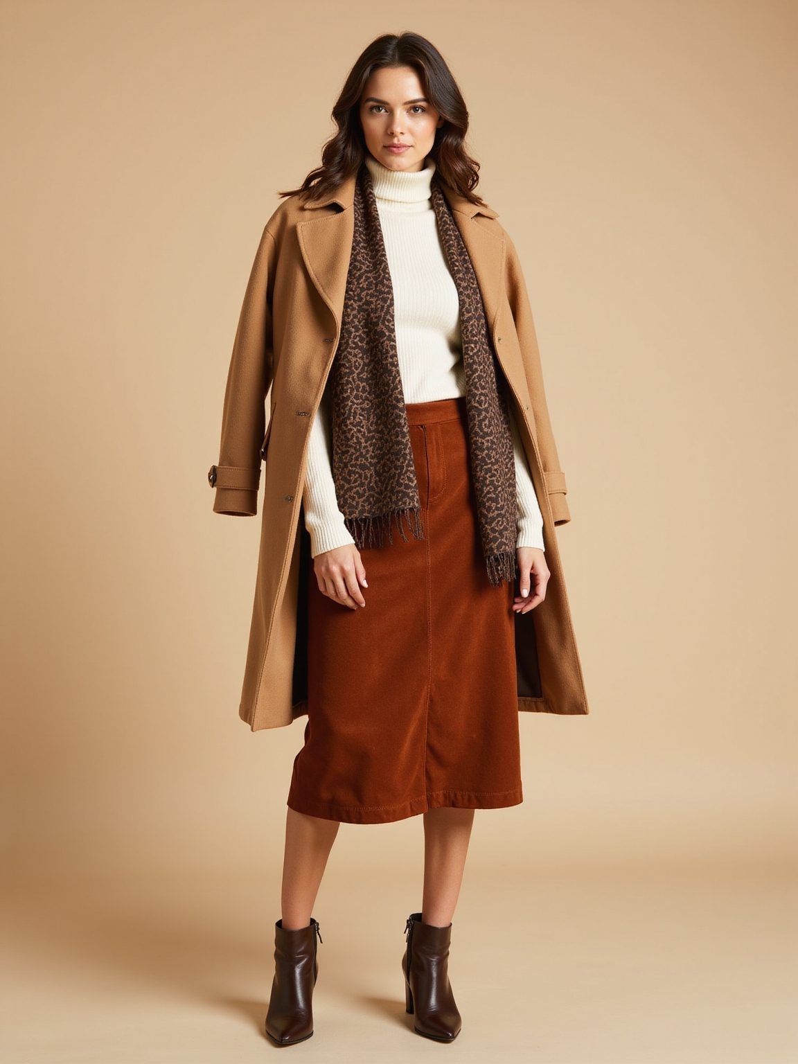 chunky knit suede corduroy layering