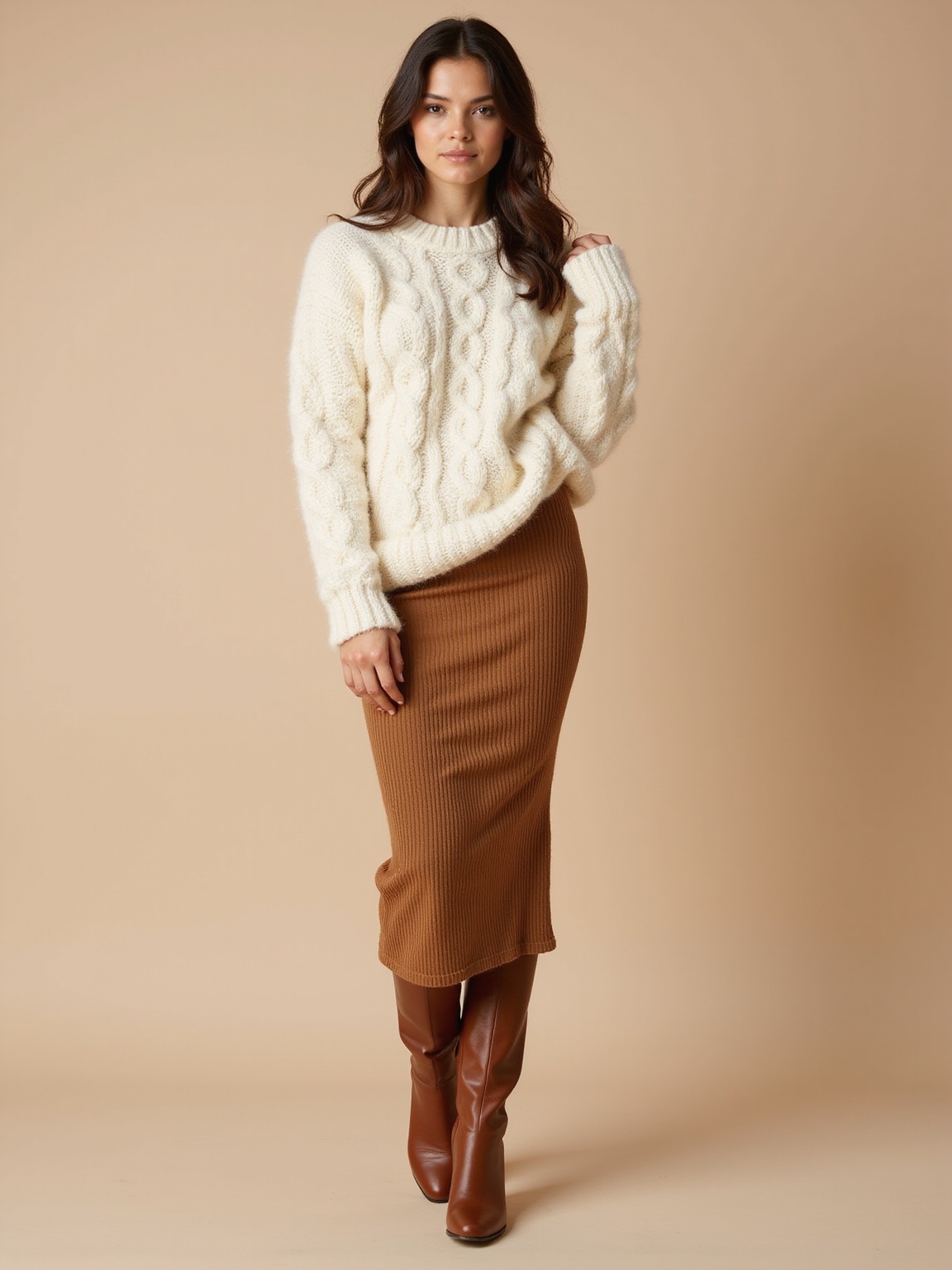 chunky knit textured midi