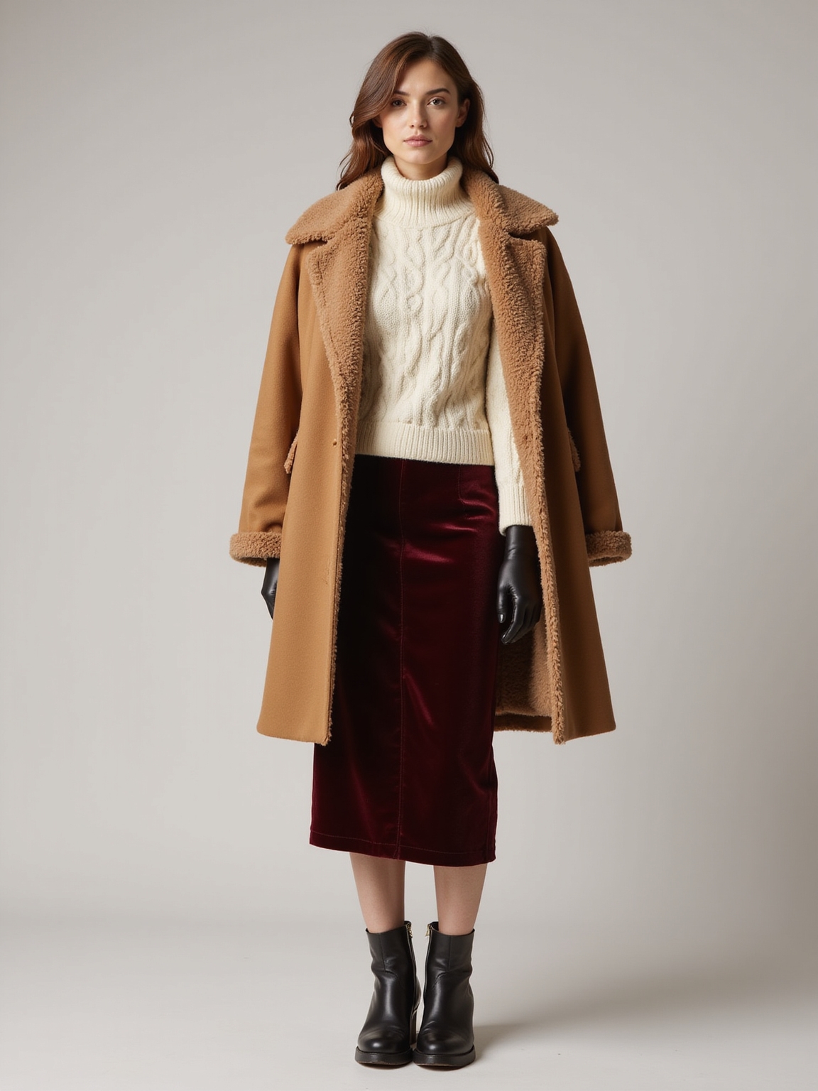 chunky knits shearling velvet