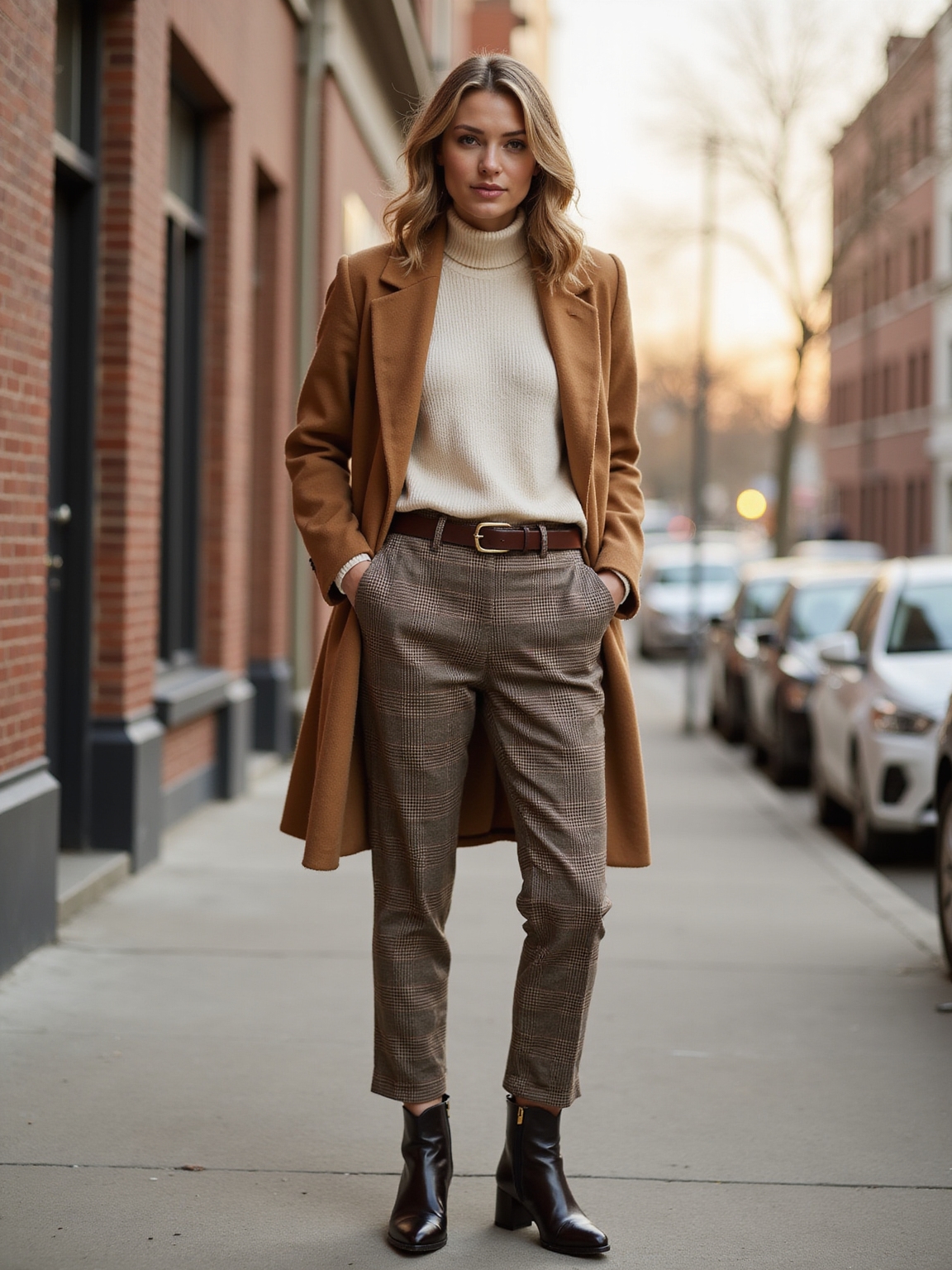 chunky knits with sleek skirts