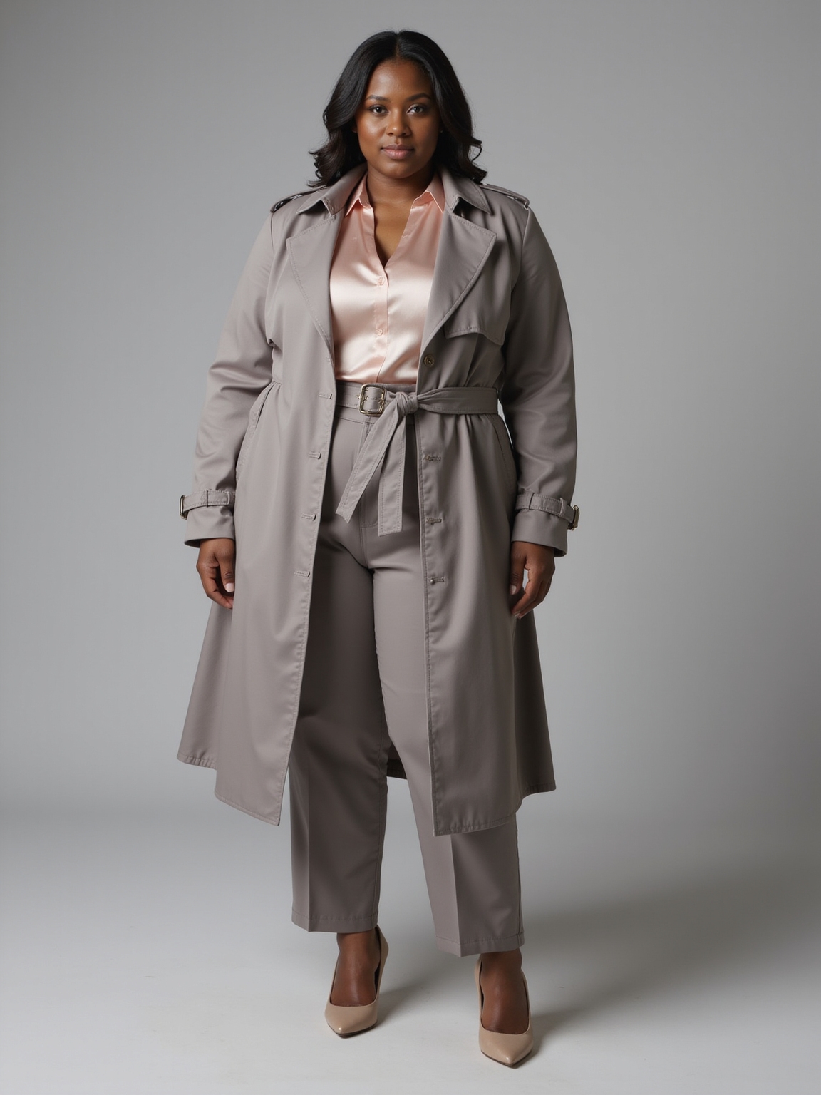 cinched lightweight trench silhouette
