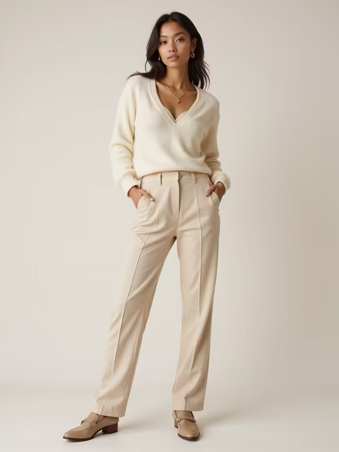 clean neutral classic girlstyle