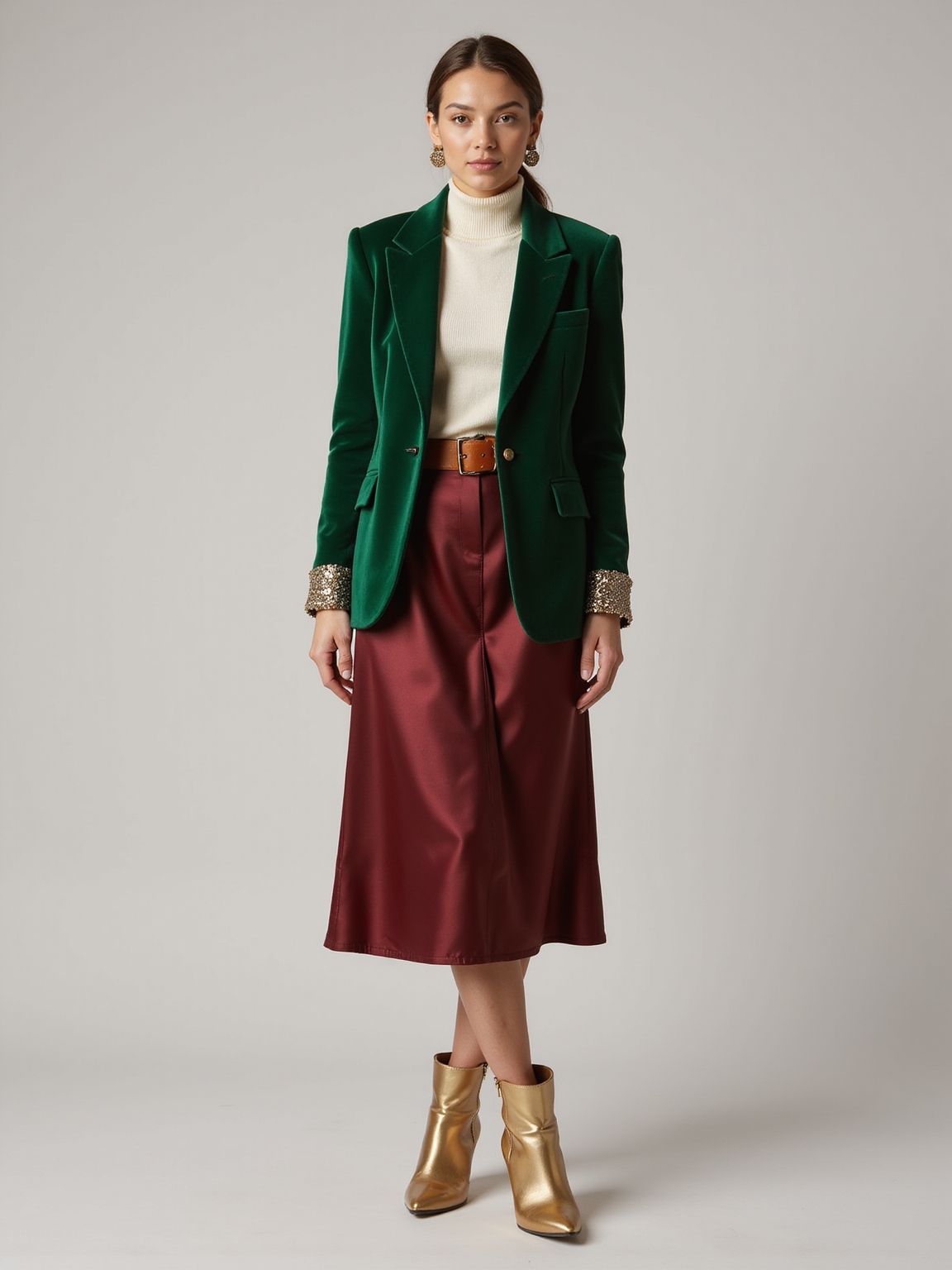 cohesive layered festive neutrals