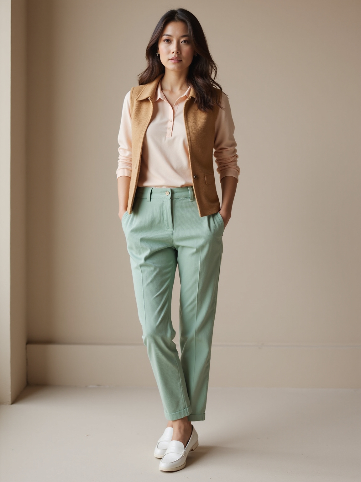 comfortable polished stretch trousers