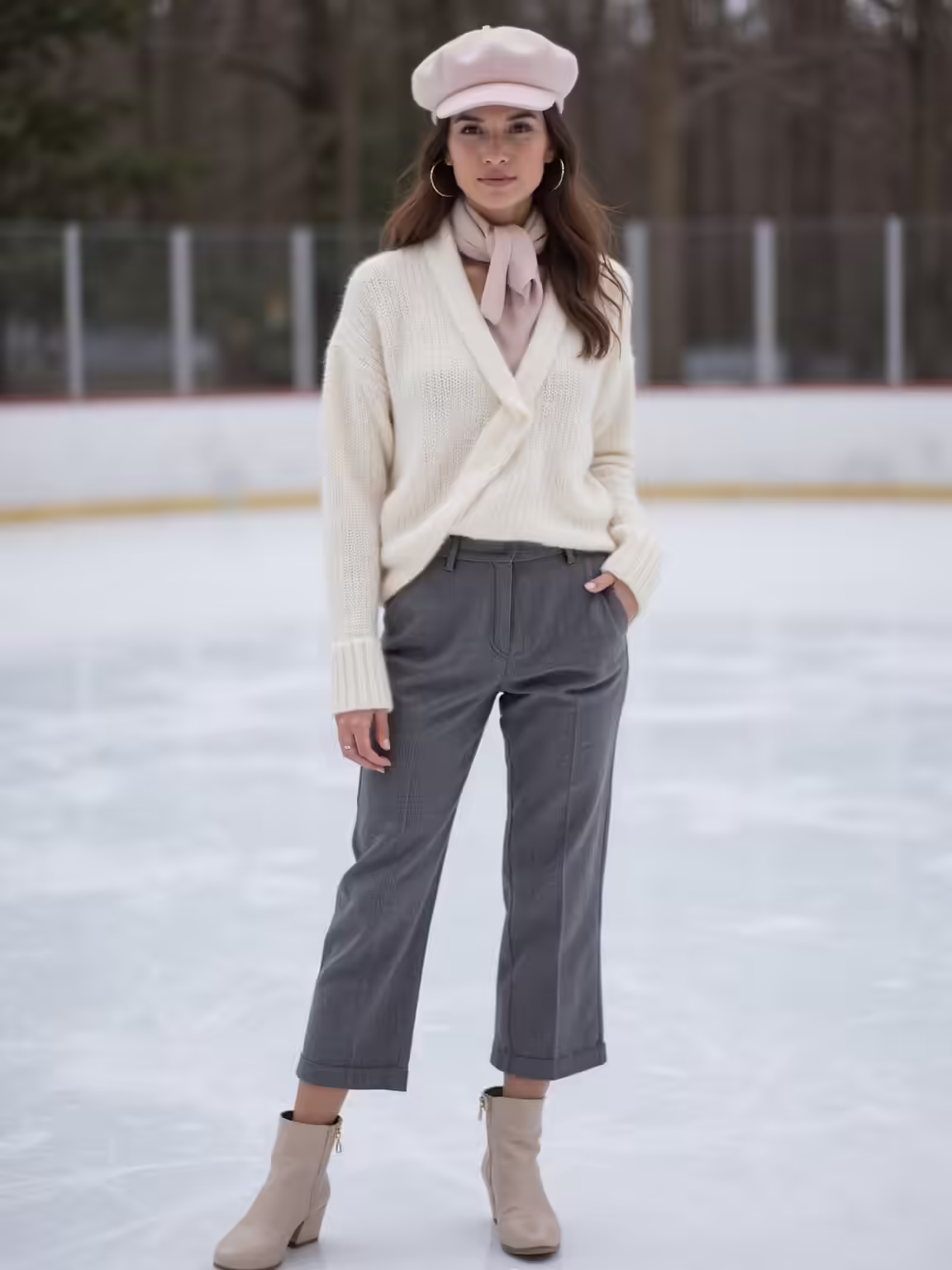 cozy elegant ice skating outfit