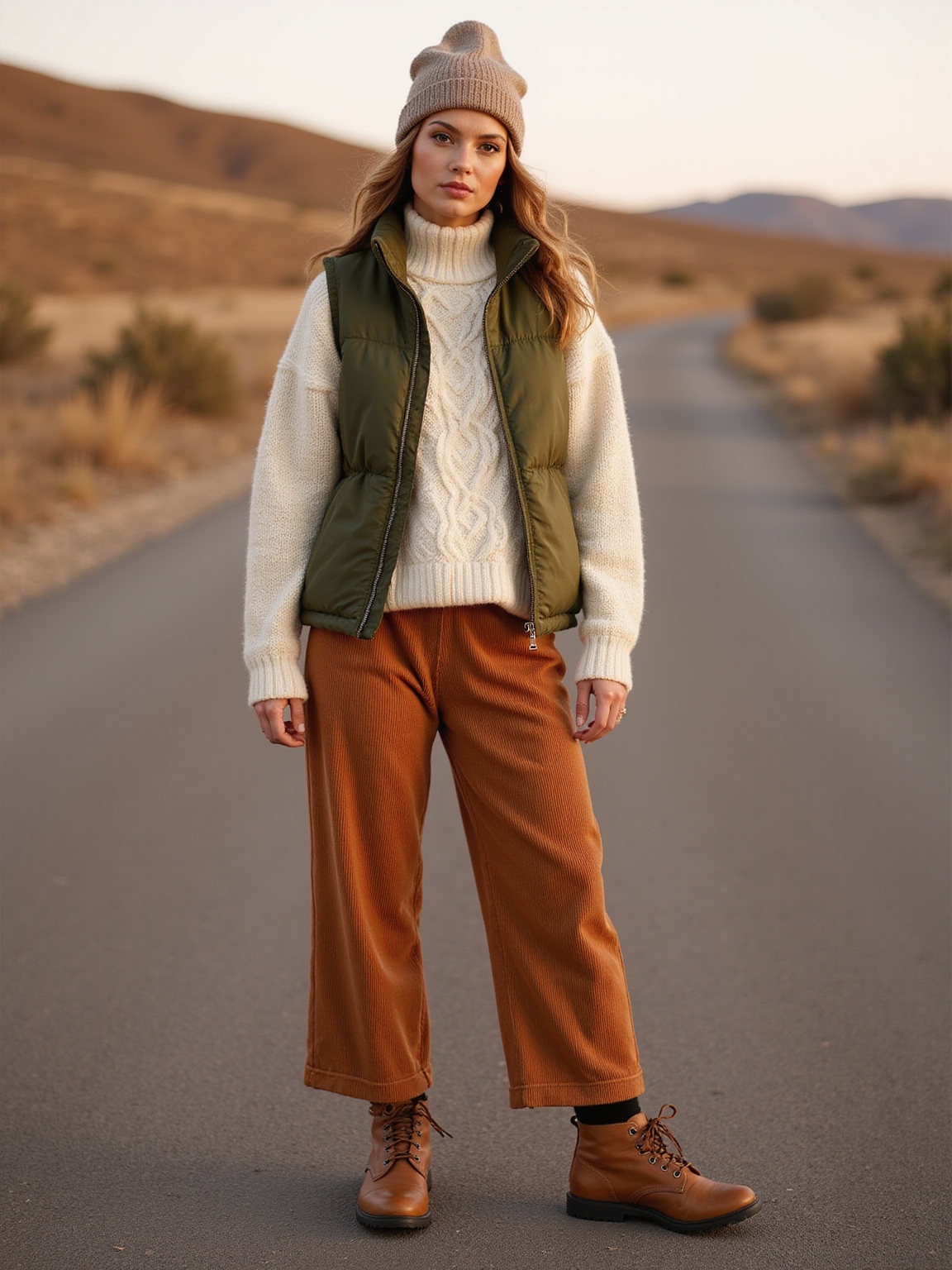 cozy layered granola core outfit