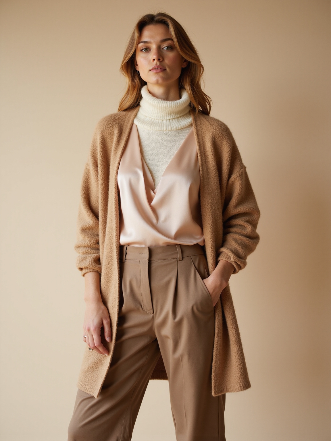 cozy layered oversized silhouettes