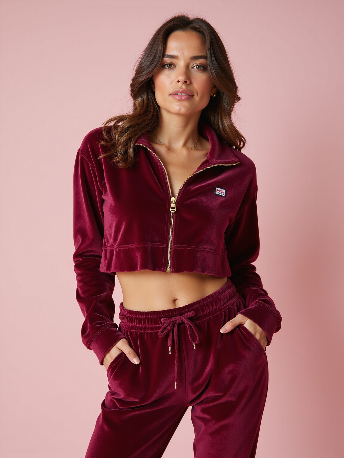 cozy nostalgic velour matching set