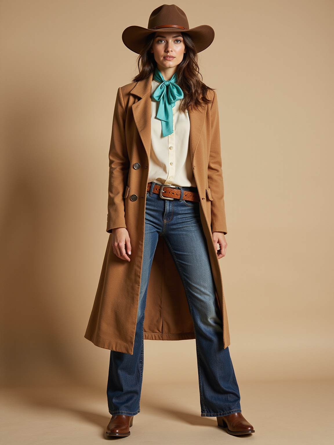 cozy refined cowgirl layering