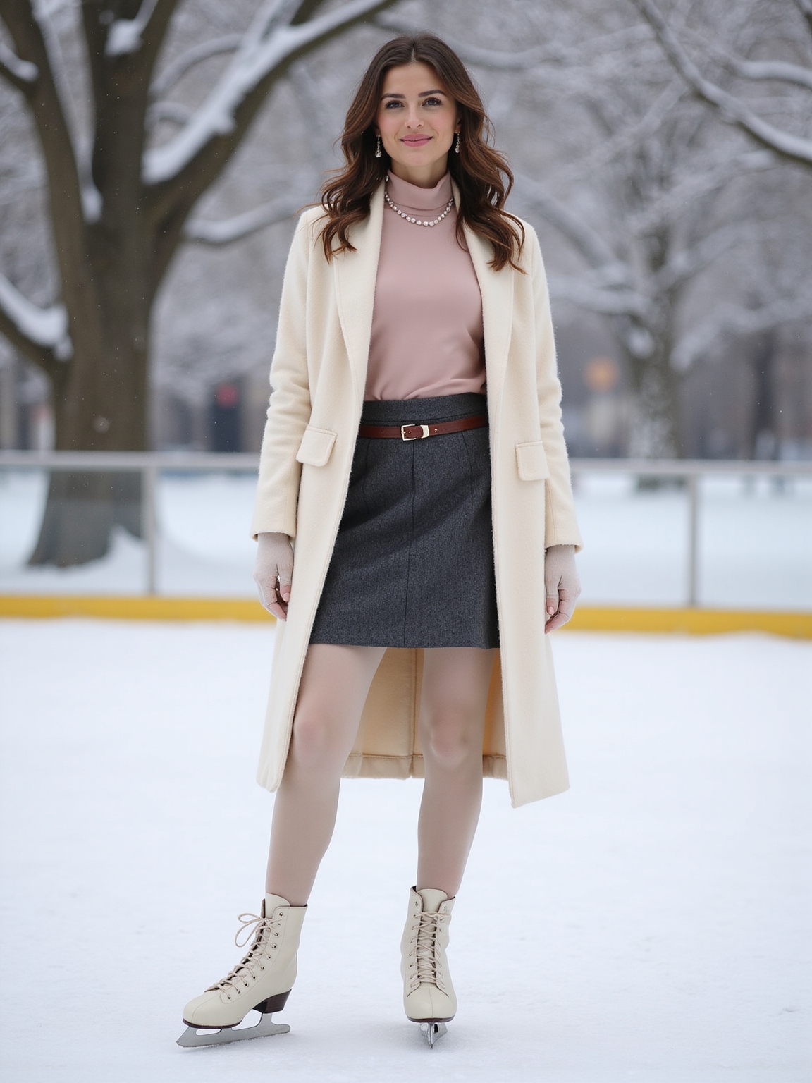 cozy romantic layered skating outfits
