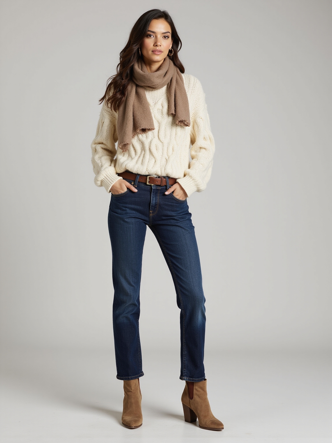 cozy sweater with jeans