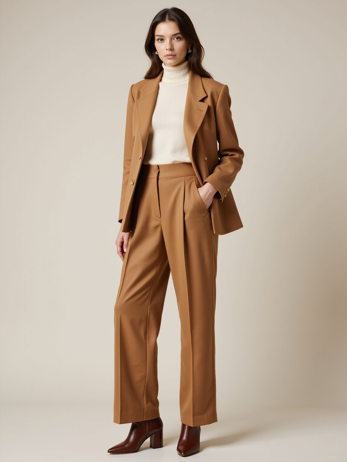 cropped neutral tailored blazer refinement