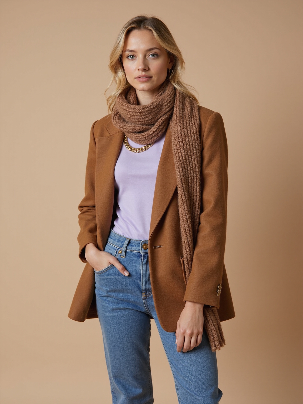 cropped tee under blazer