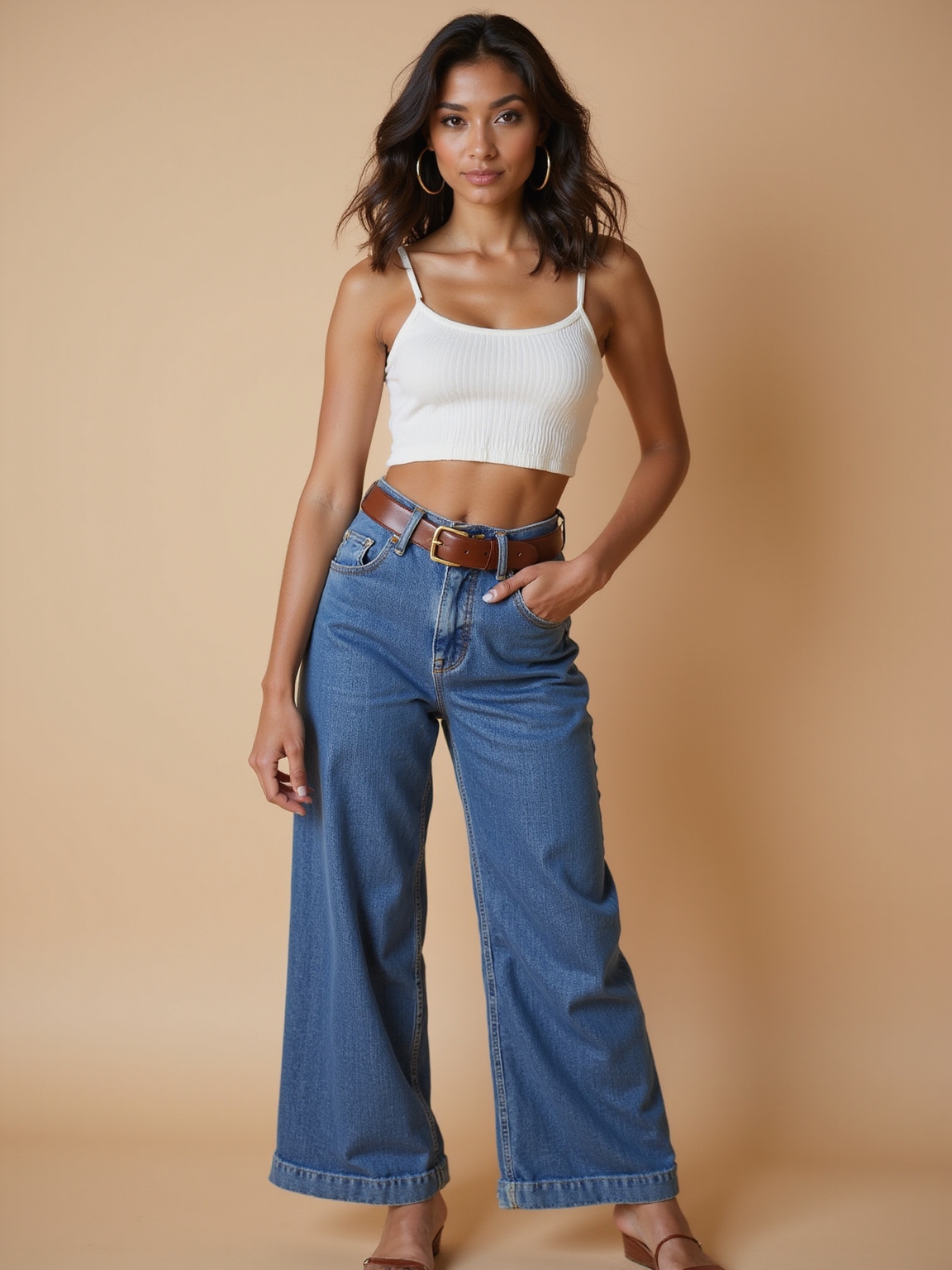 cropped tops with high rise