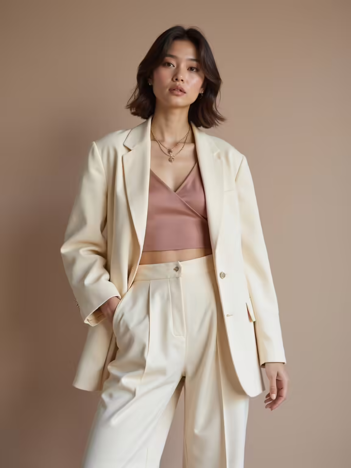 curated effortless layered neutral minimalism