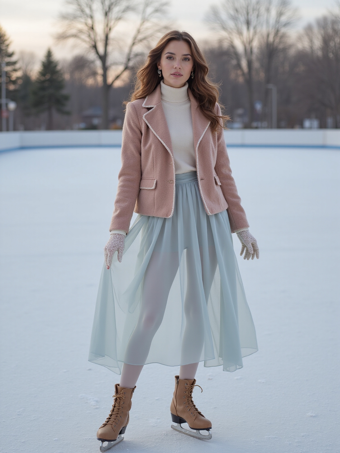 curated nostalgic winter skating romance