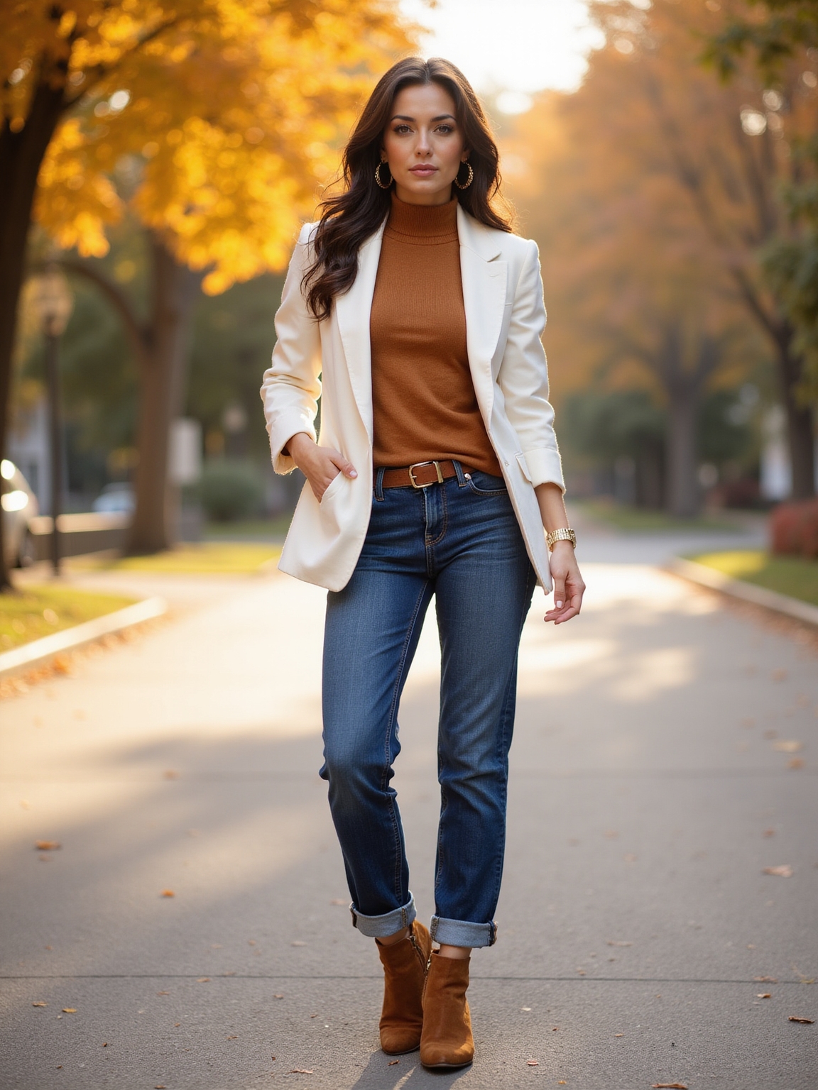 dark wash tailored straight leg