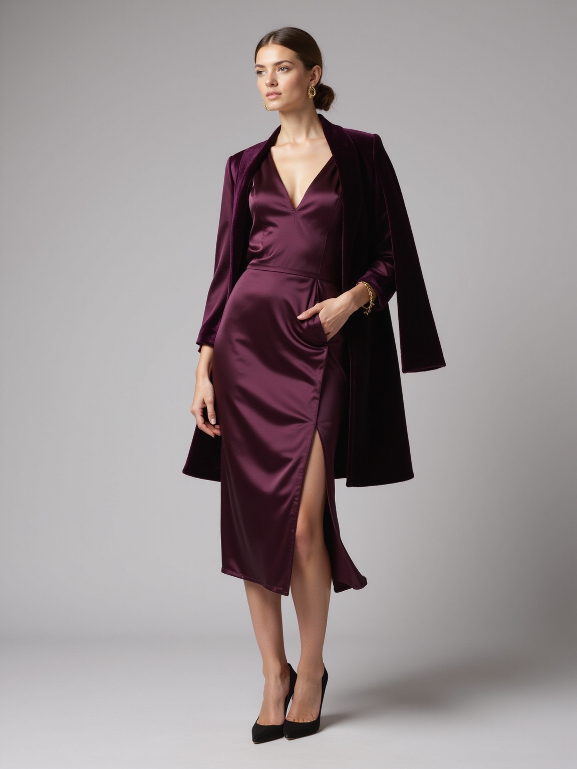 deep plum evening elegance