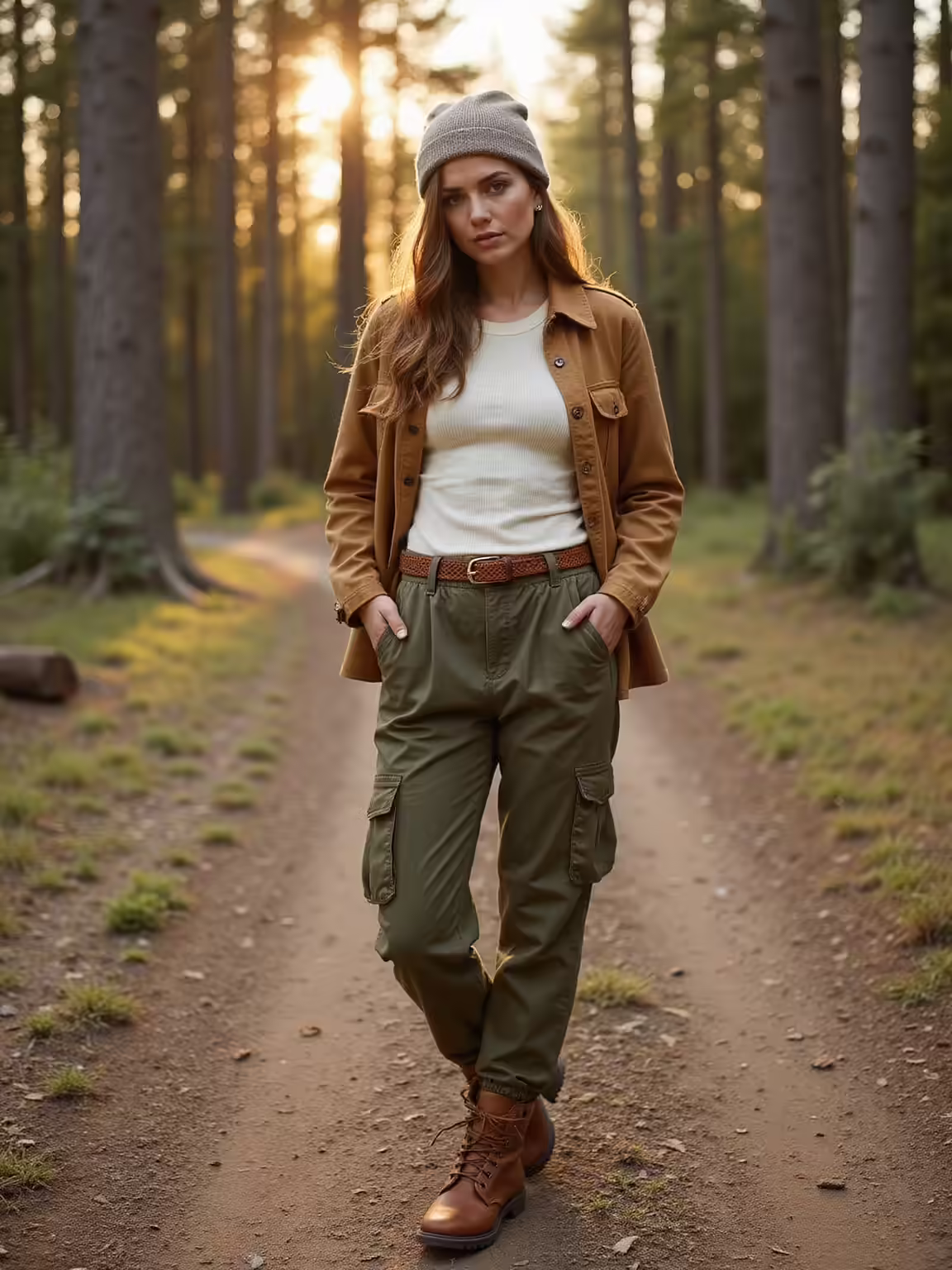 earthy chic hiking outfits