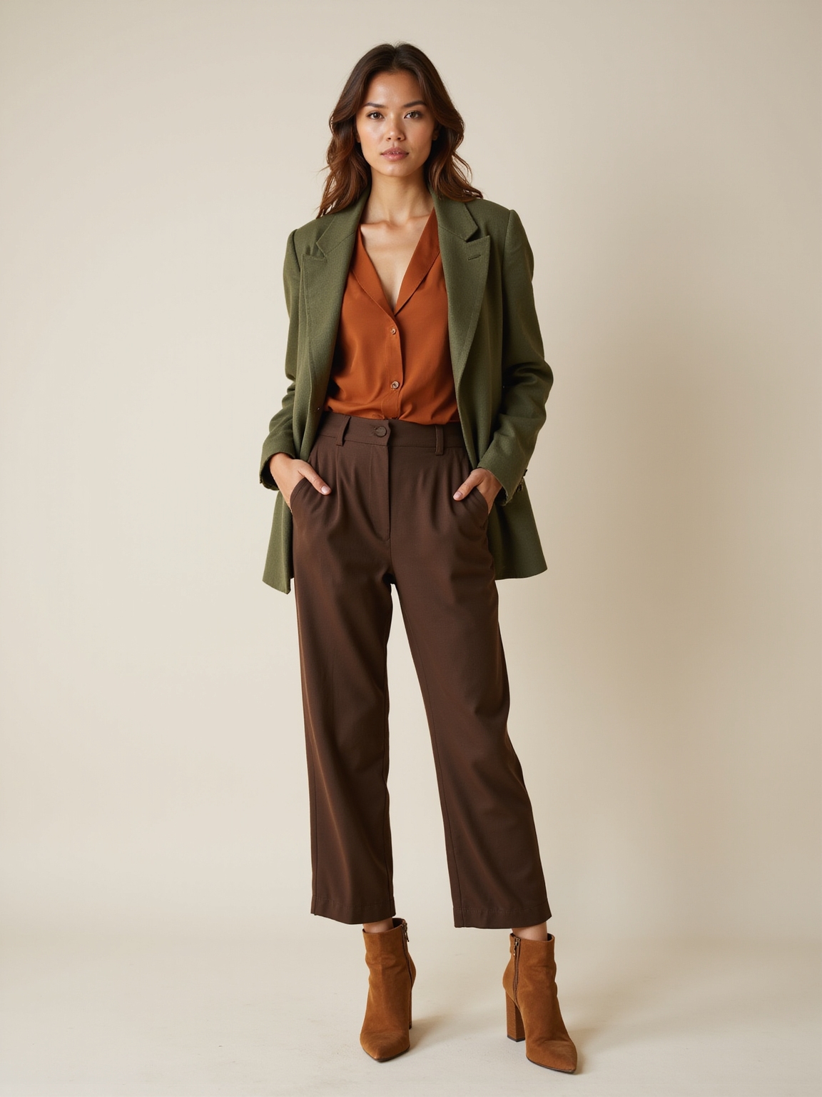 earthy tones enhance glow