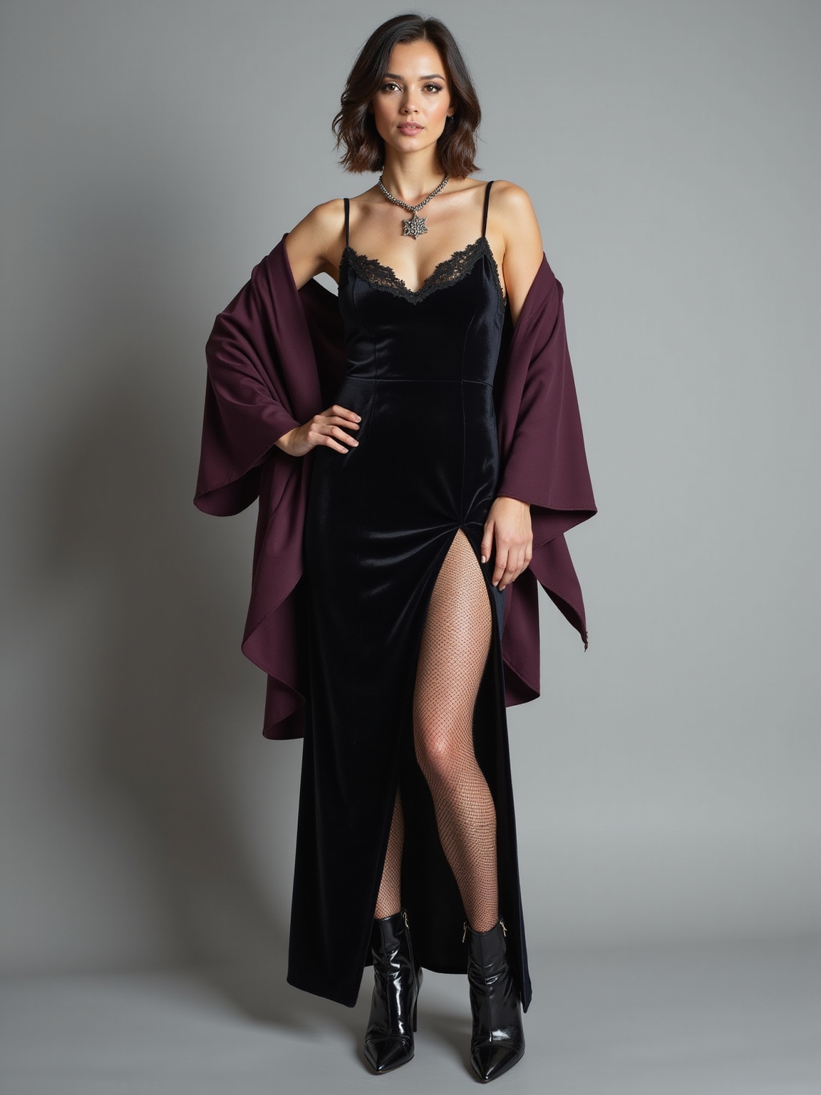 eerie chic velvet winter look