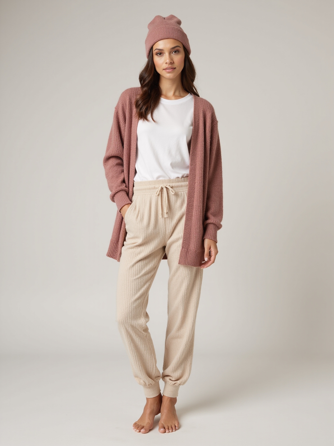 effortless neutral layered cozy capsule