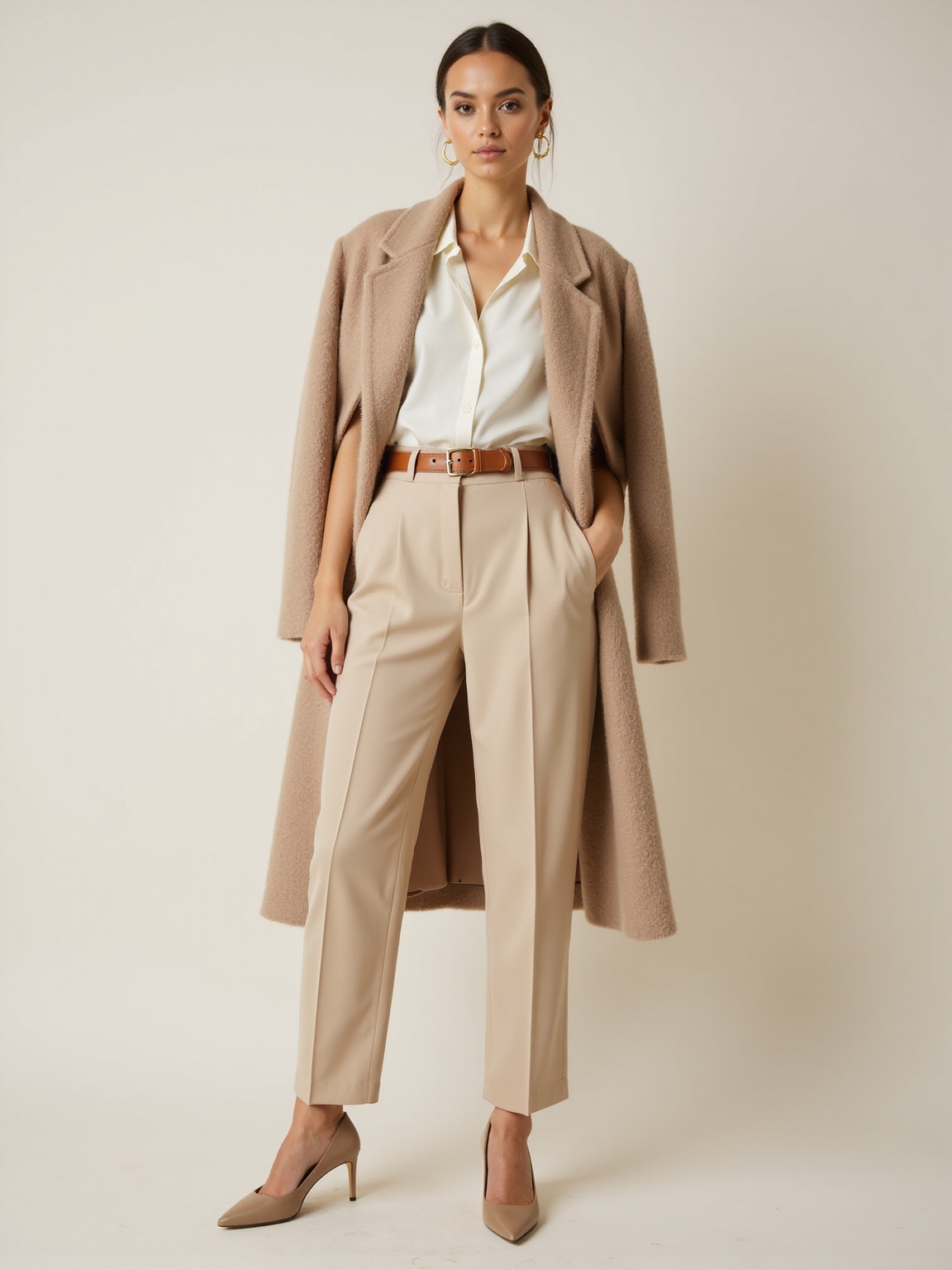 effortless neutral polished minimalist look