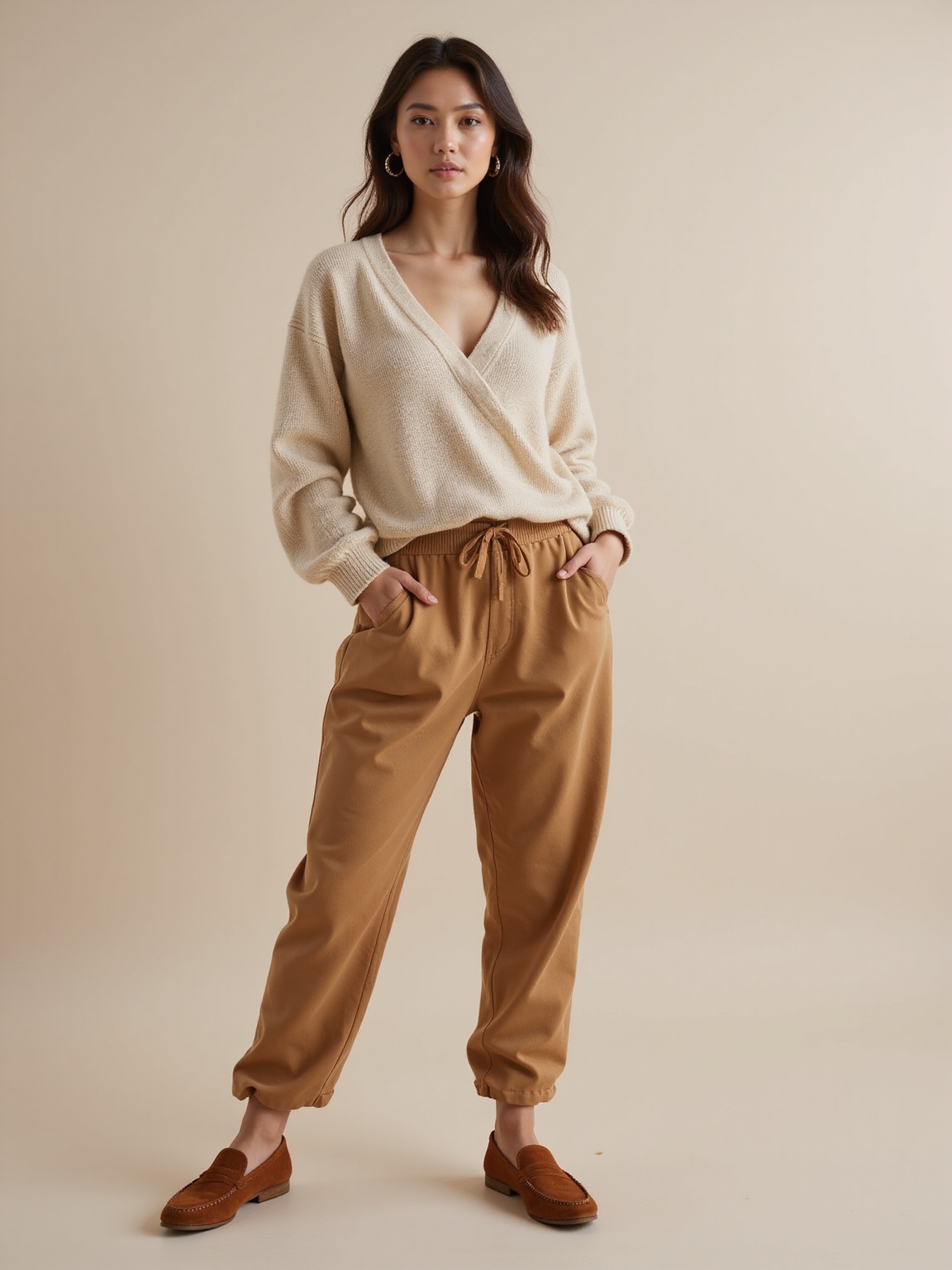 flattering cozy retro autumn styling