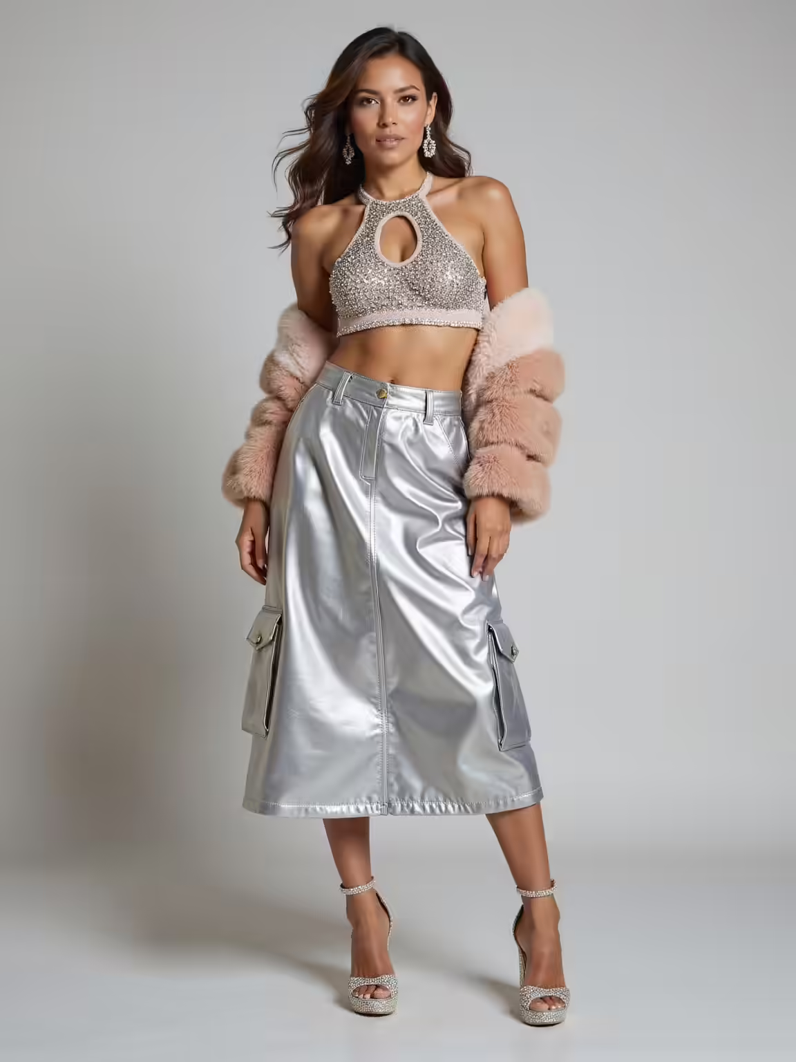glossy metallics with rhinestones