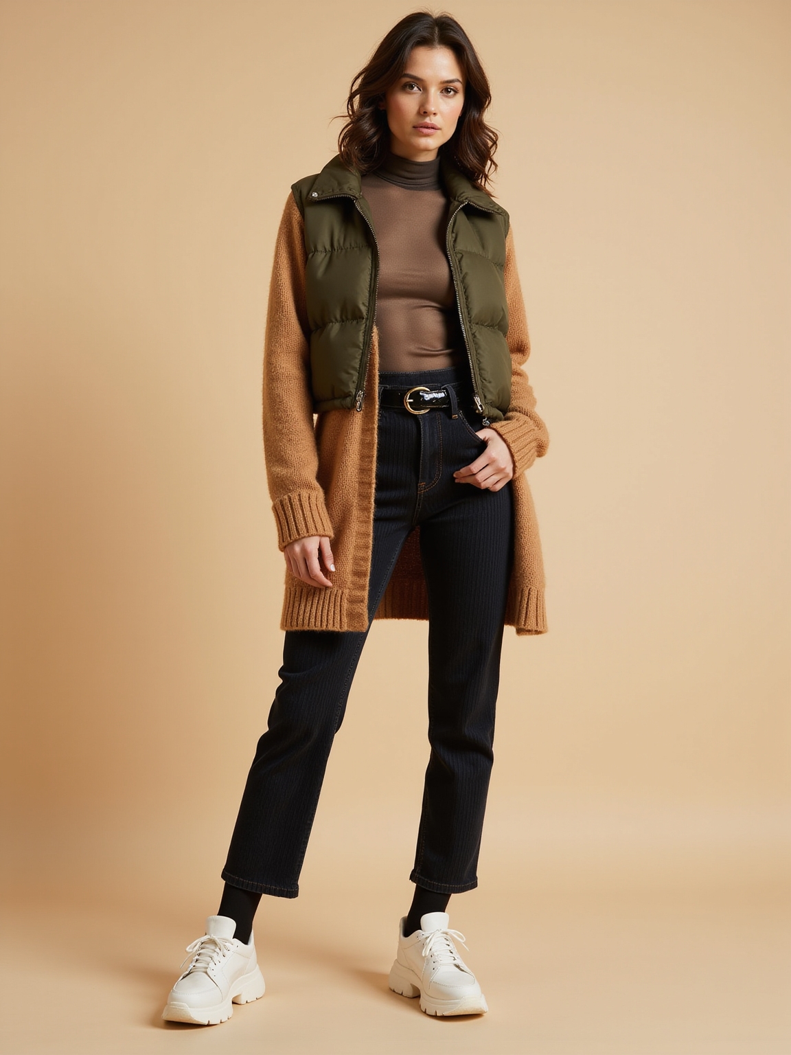 hidden high waist thermal layering