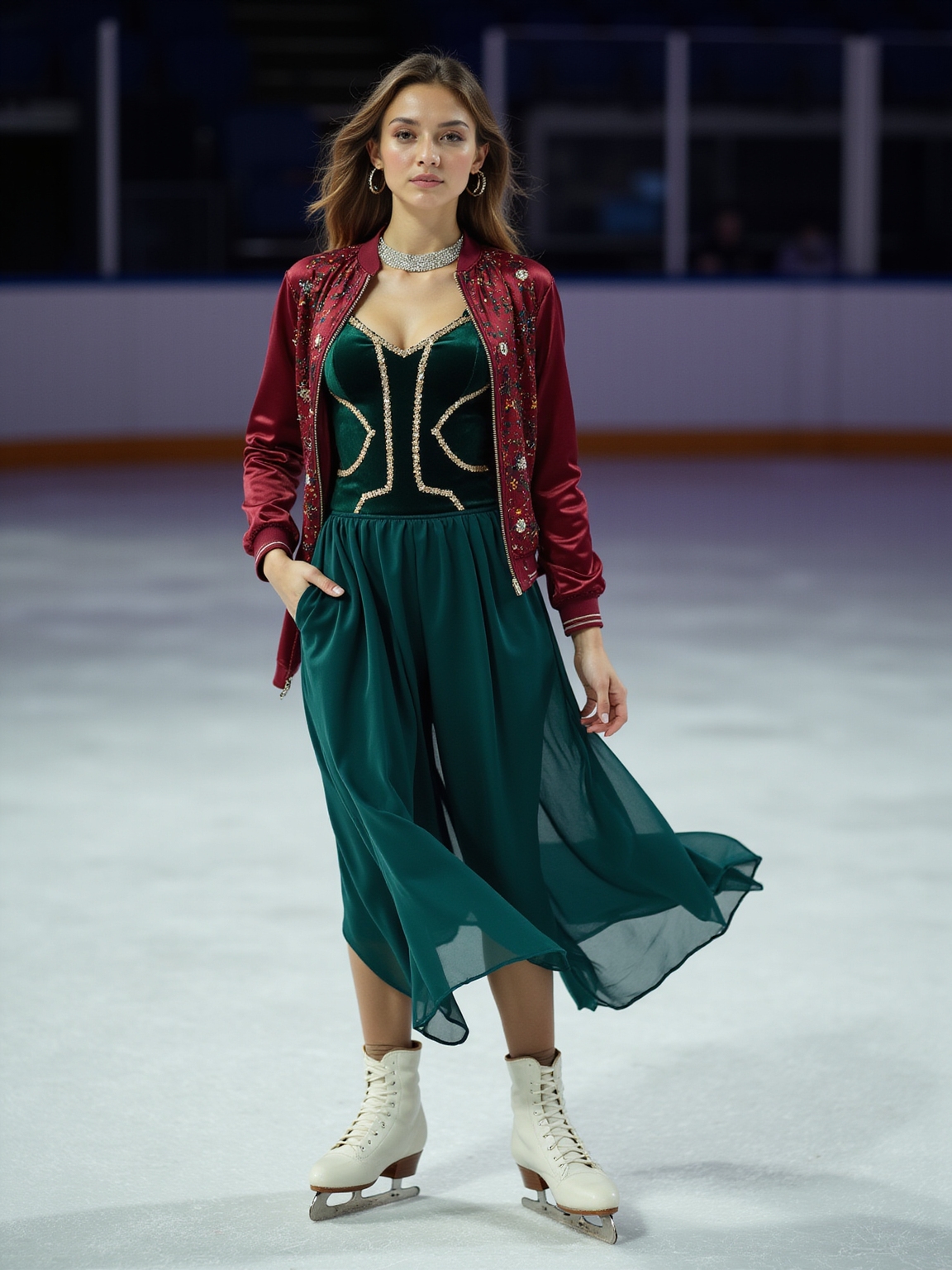 jewel toned subtle patterned outfits