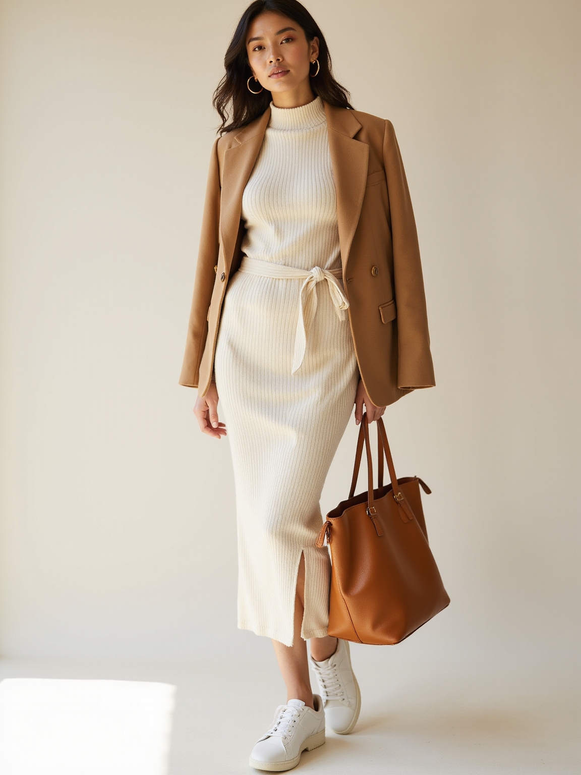 knit dresses with sneakers