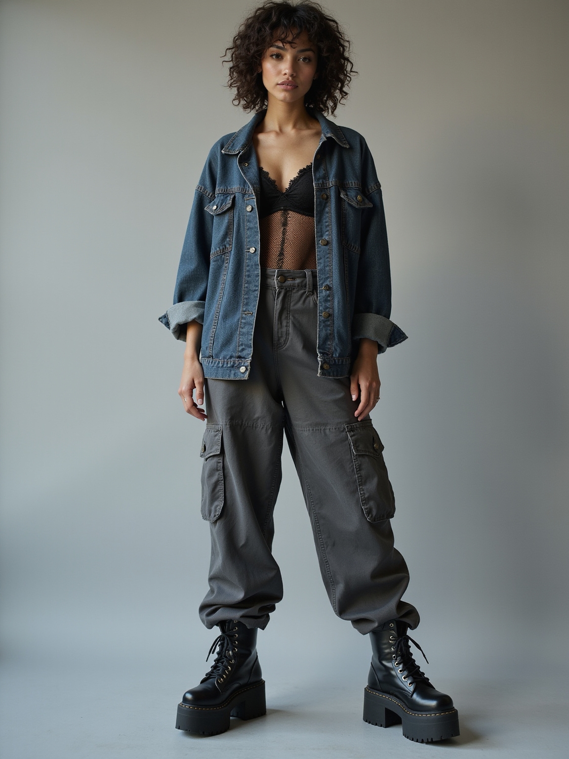 layered low rise oversized silhouettes