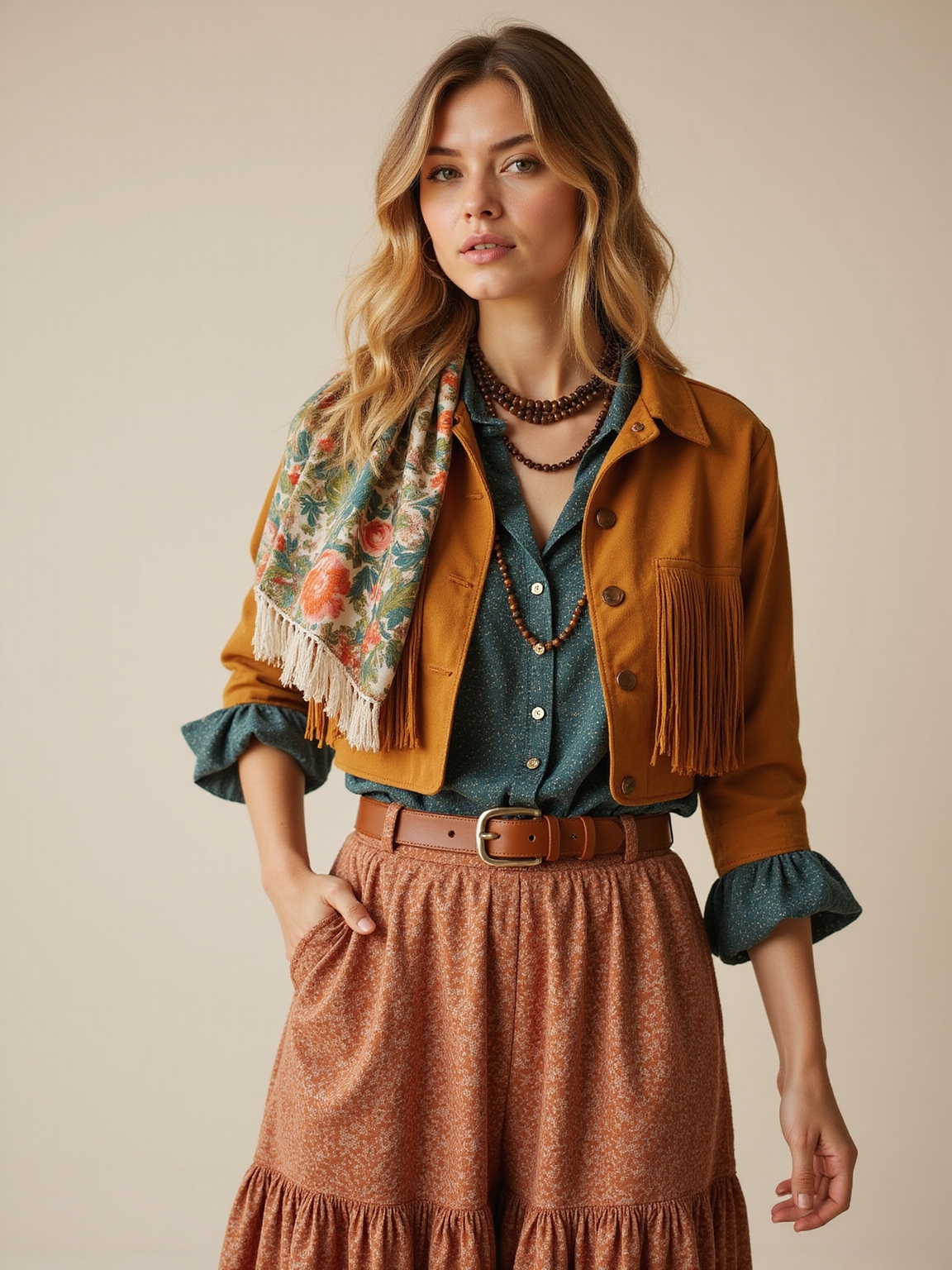 layered prints with vintage flair
