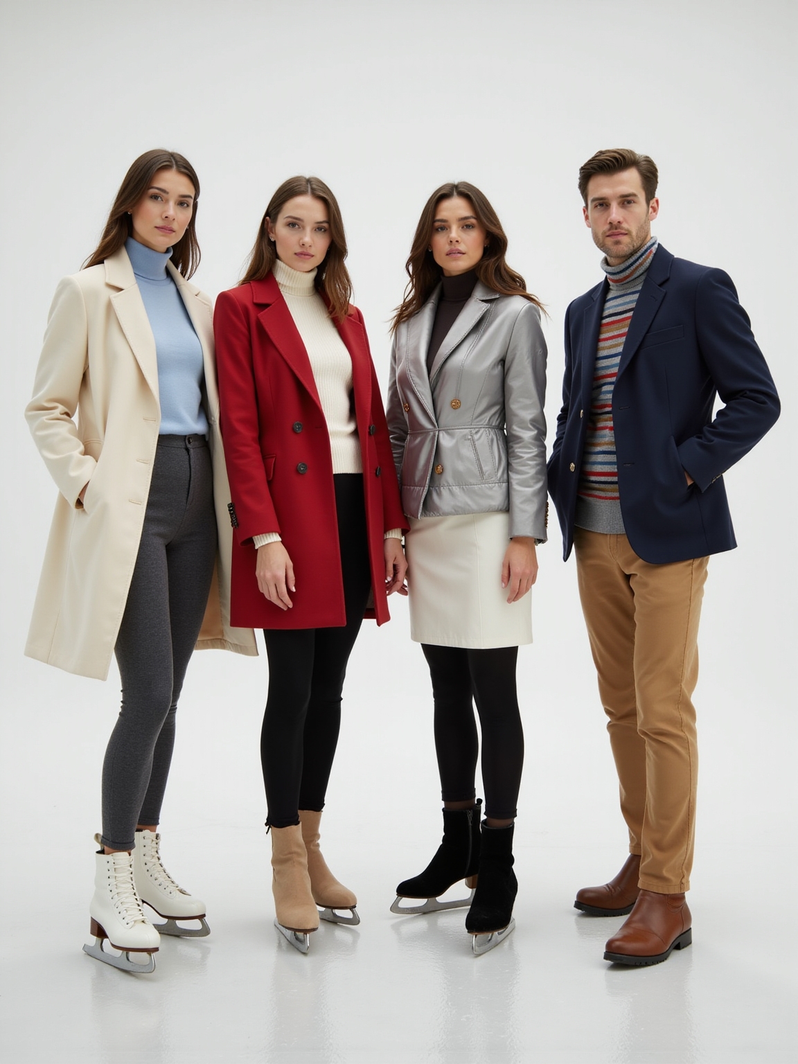layered stylish ice skating ensembles