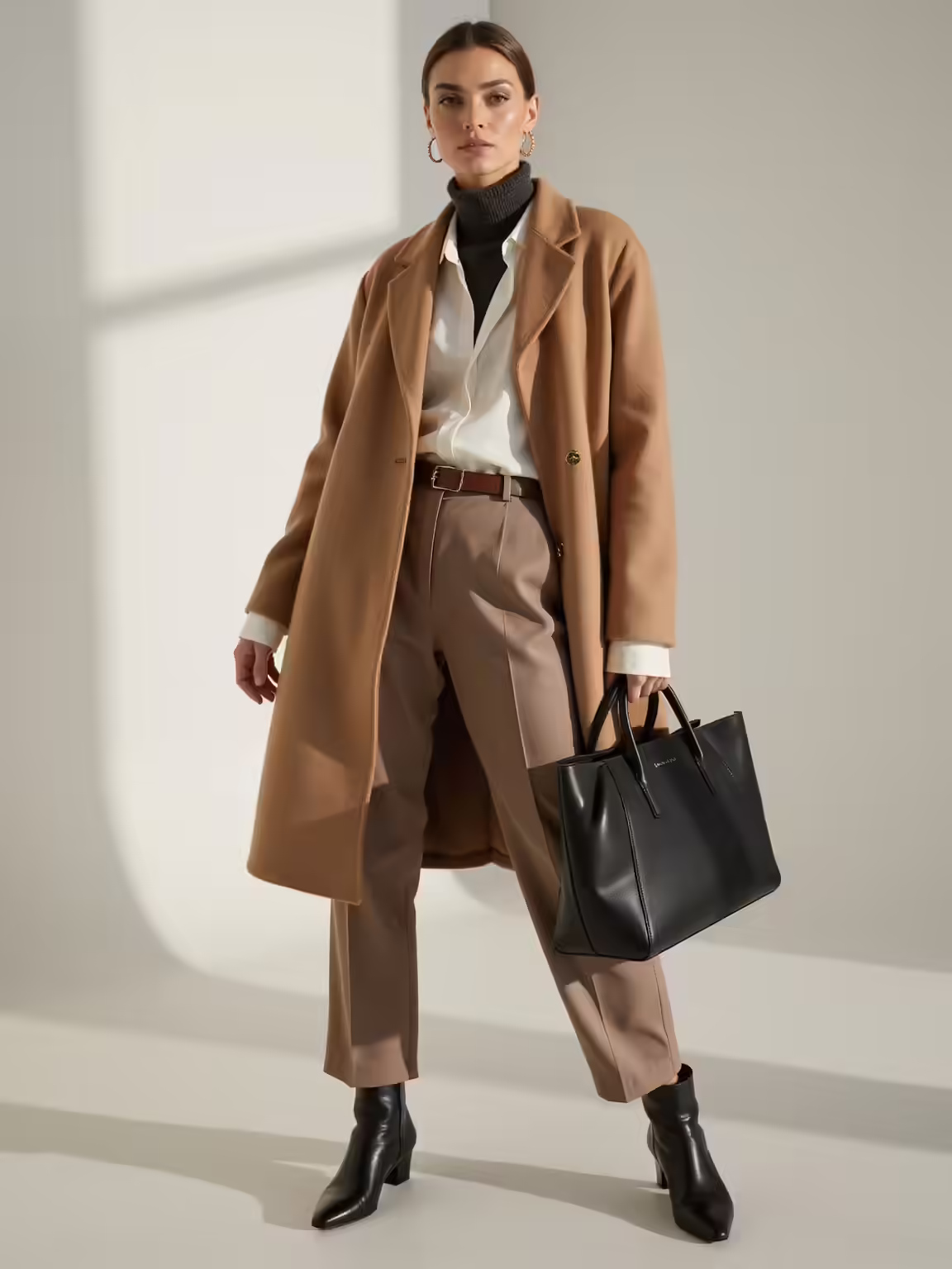 layered winter business casual