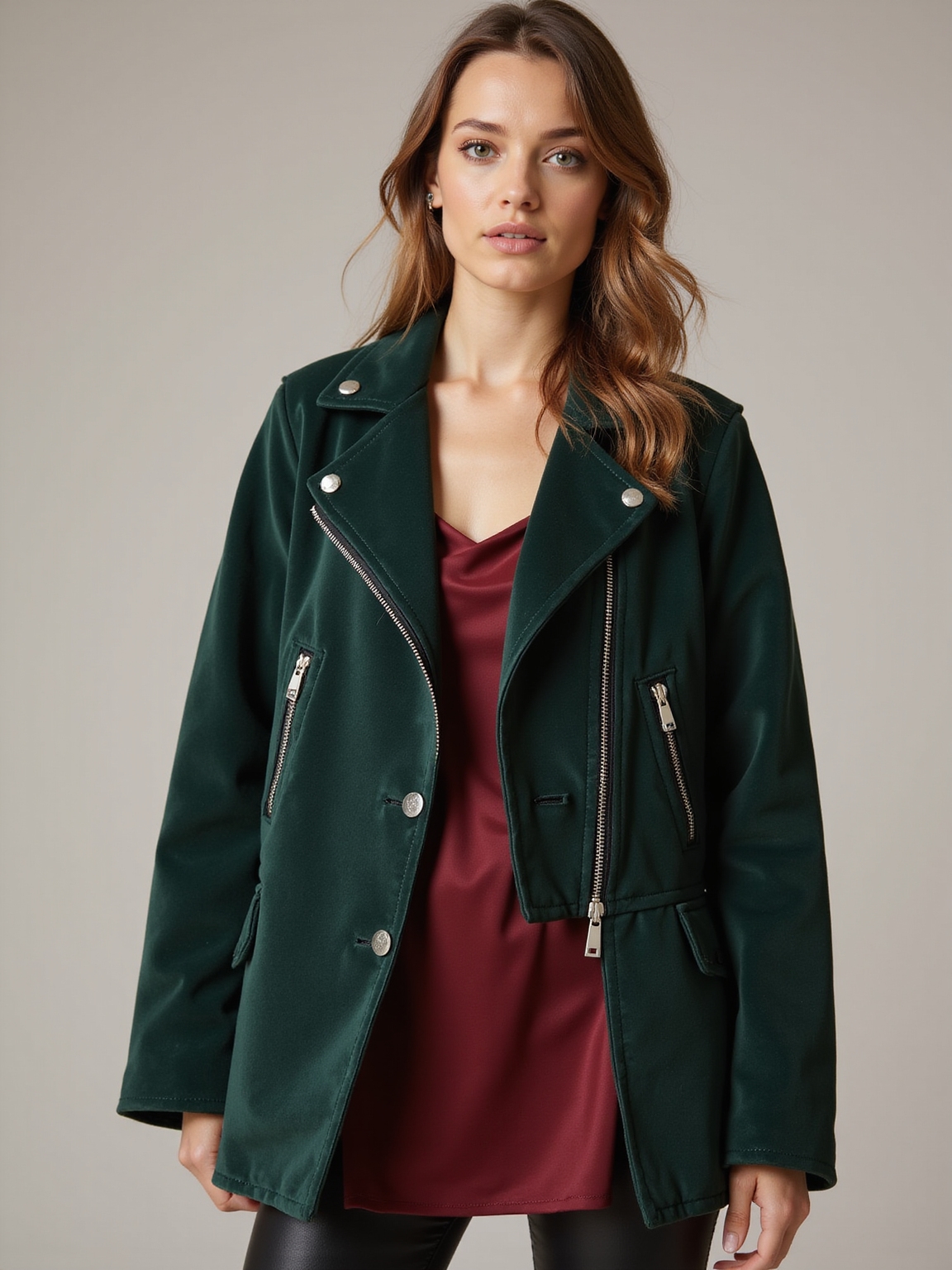 leather moto statement coats