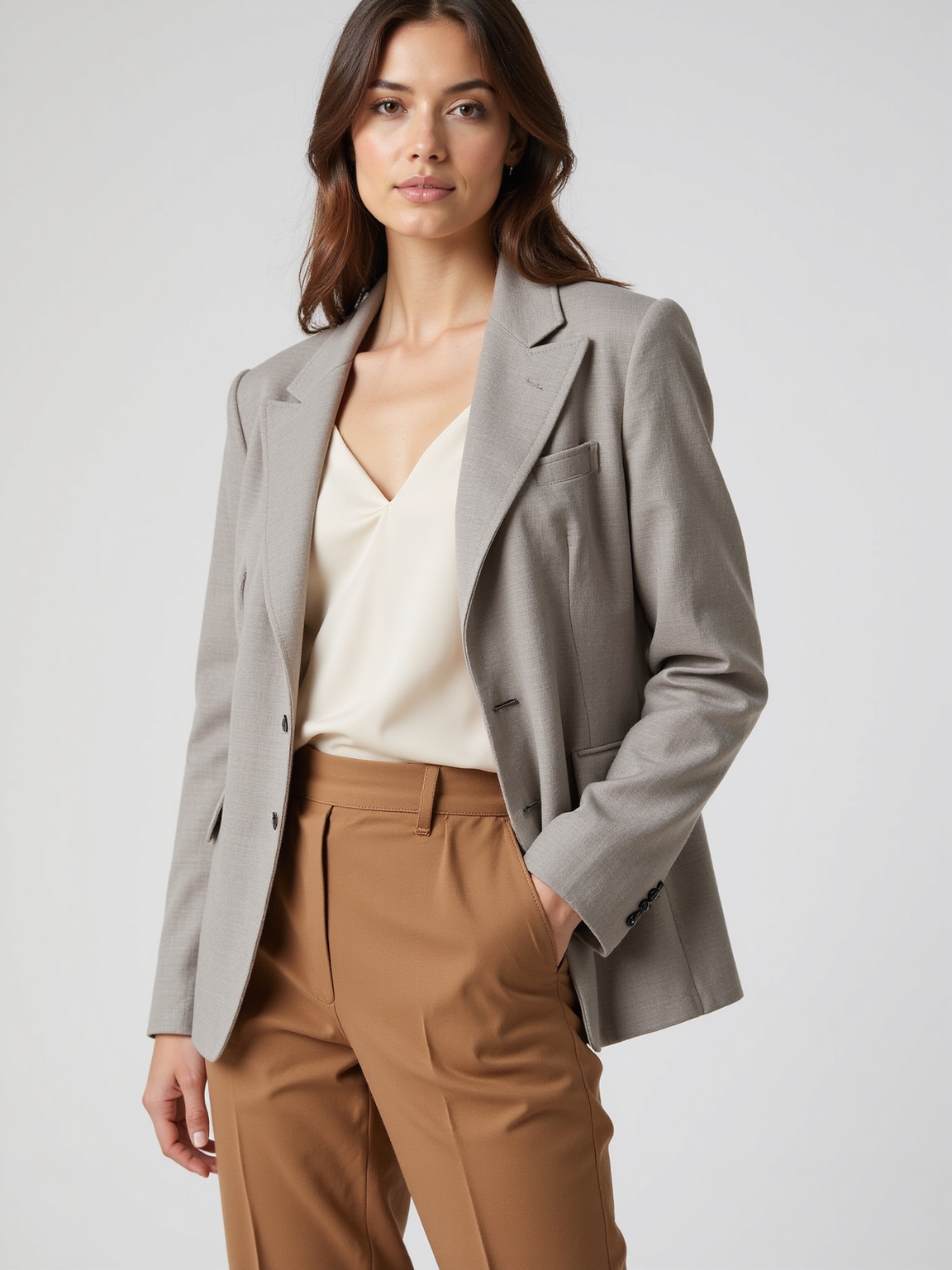 lightweight blazer silk camisole