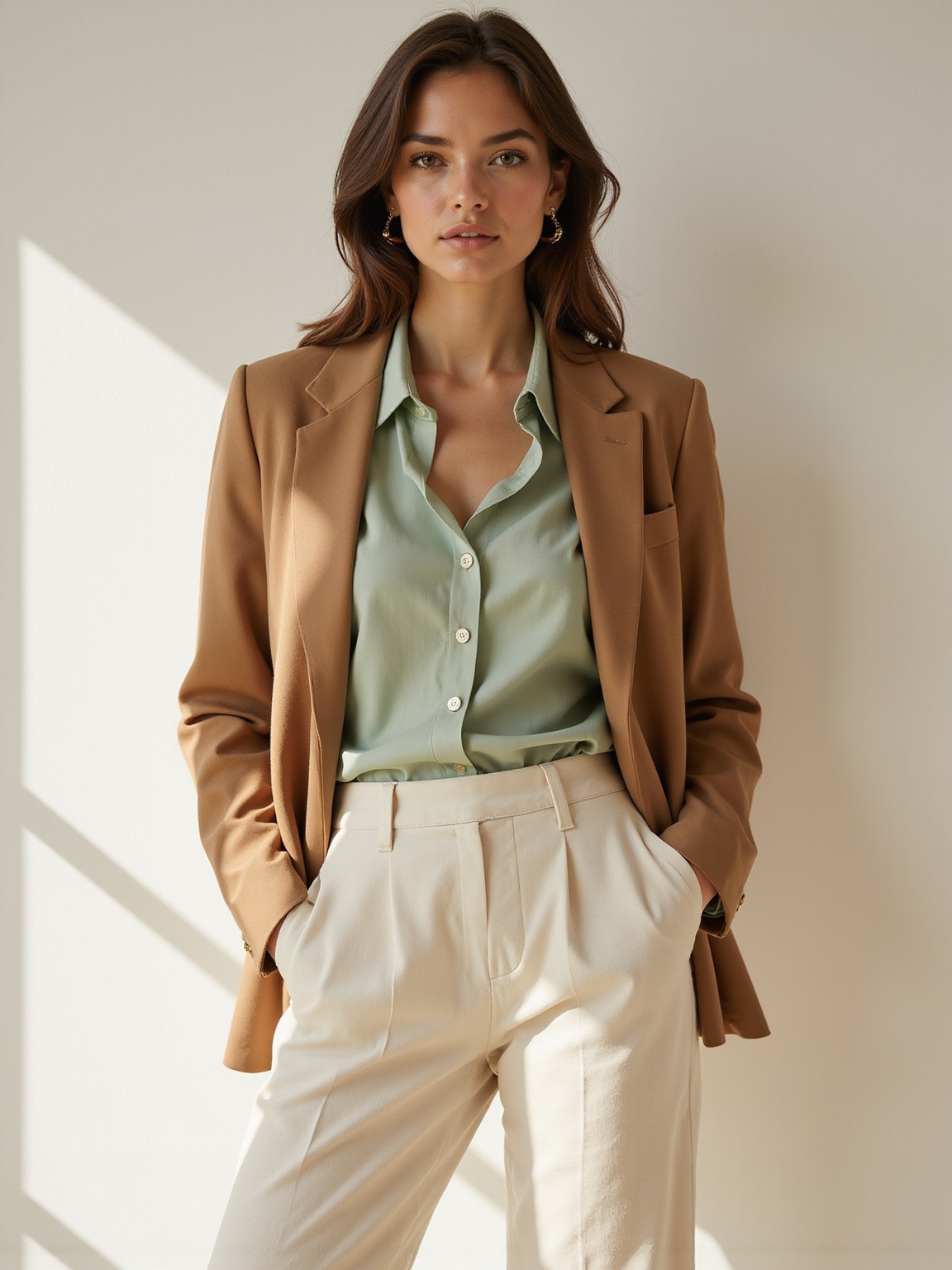 lightweight neutral blazer styling