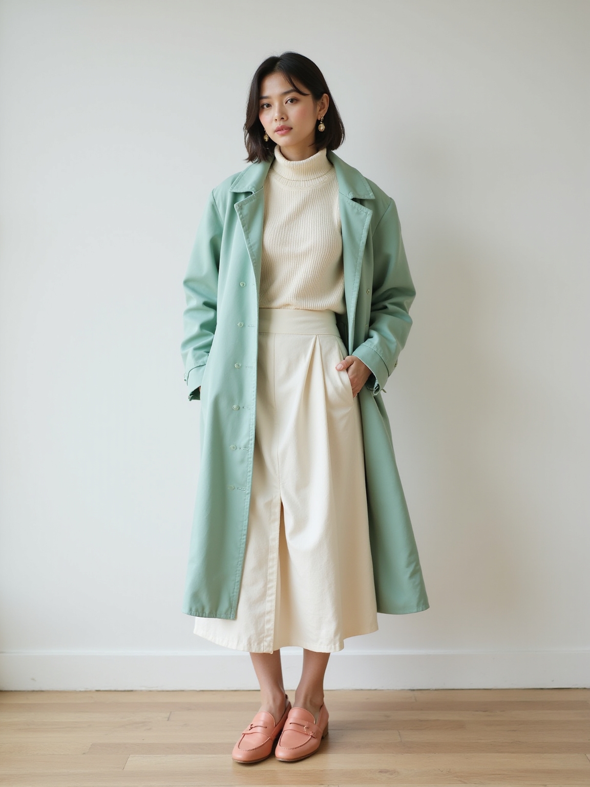 lightweight trenches and loafers