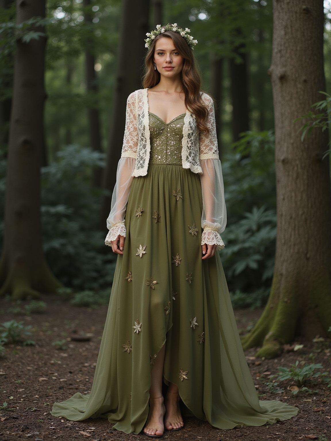 linen moss lace blooms