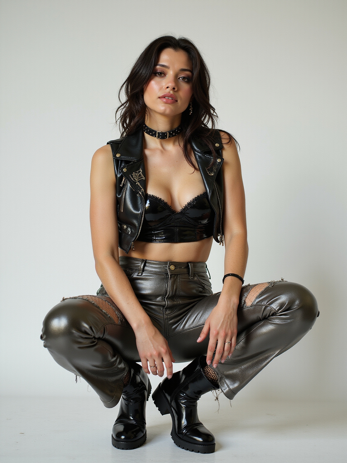 low rise punk layered styling