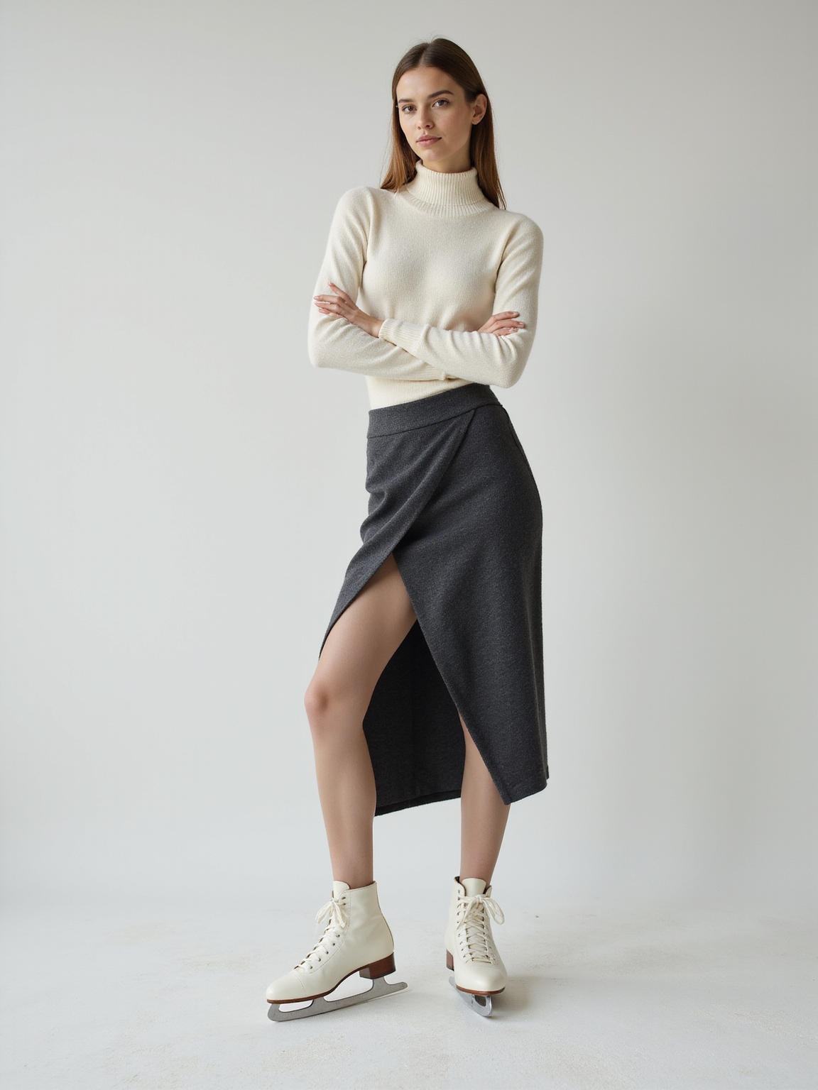minimal layered ice skating outfit