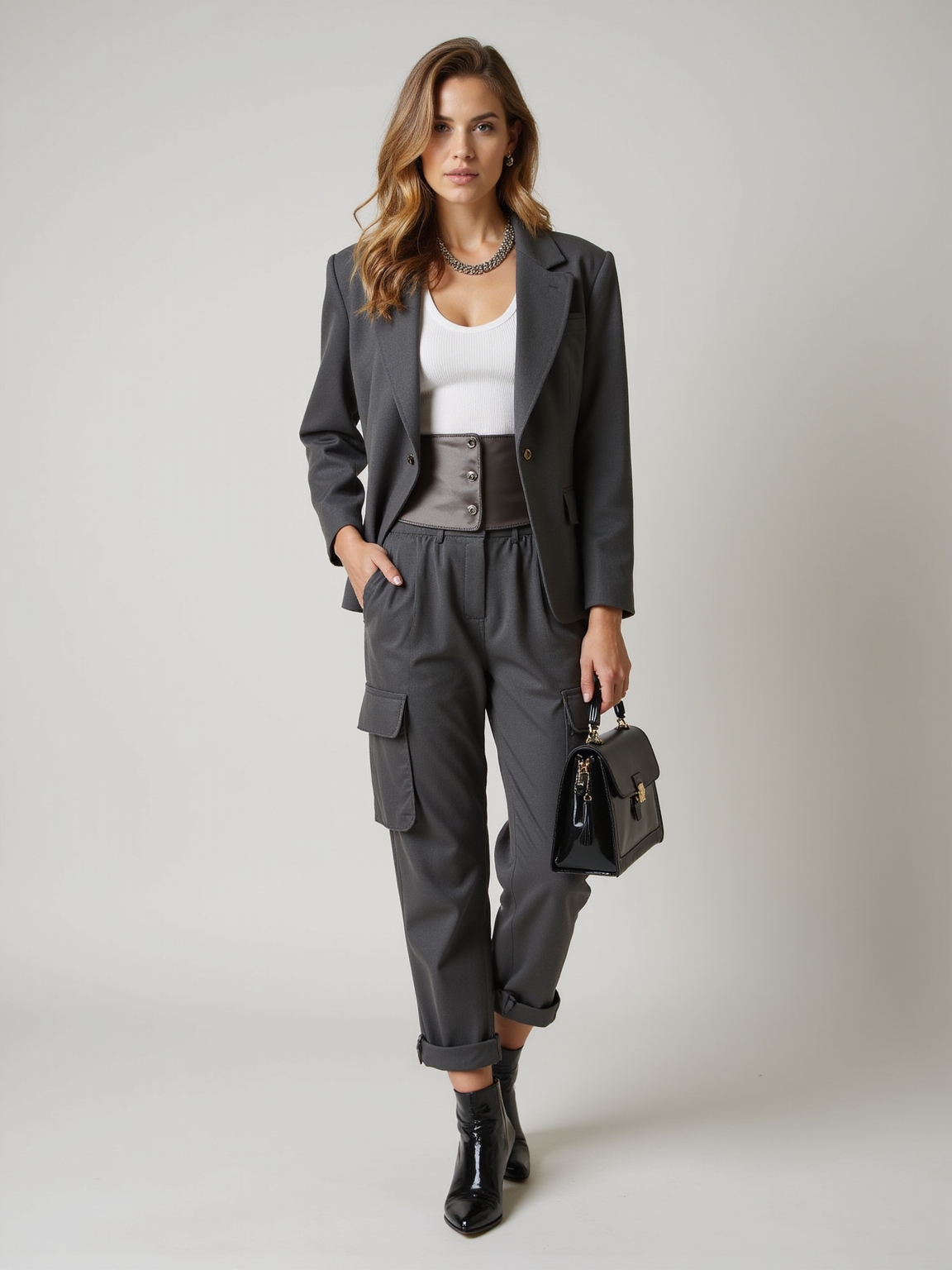 monochrome layered luxe basics