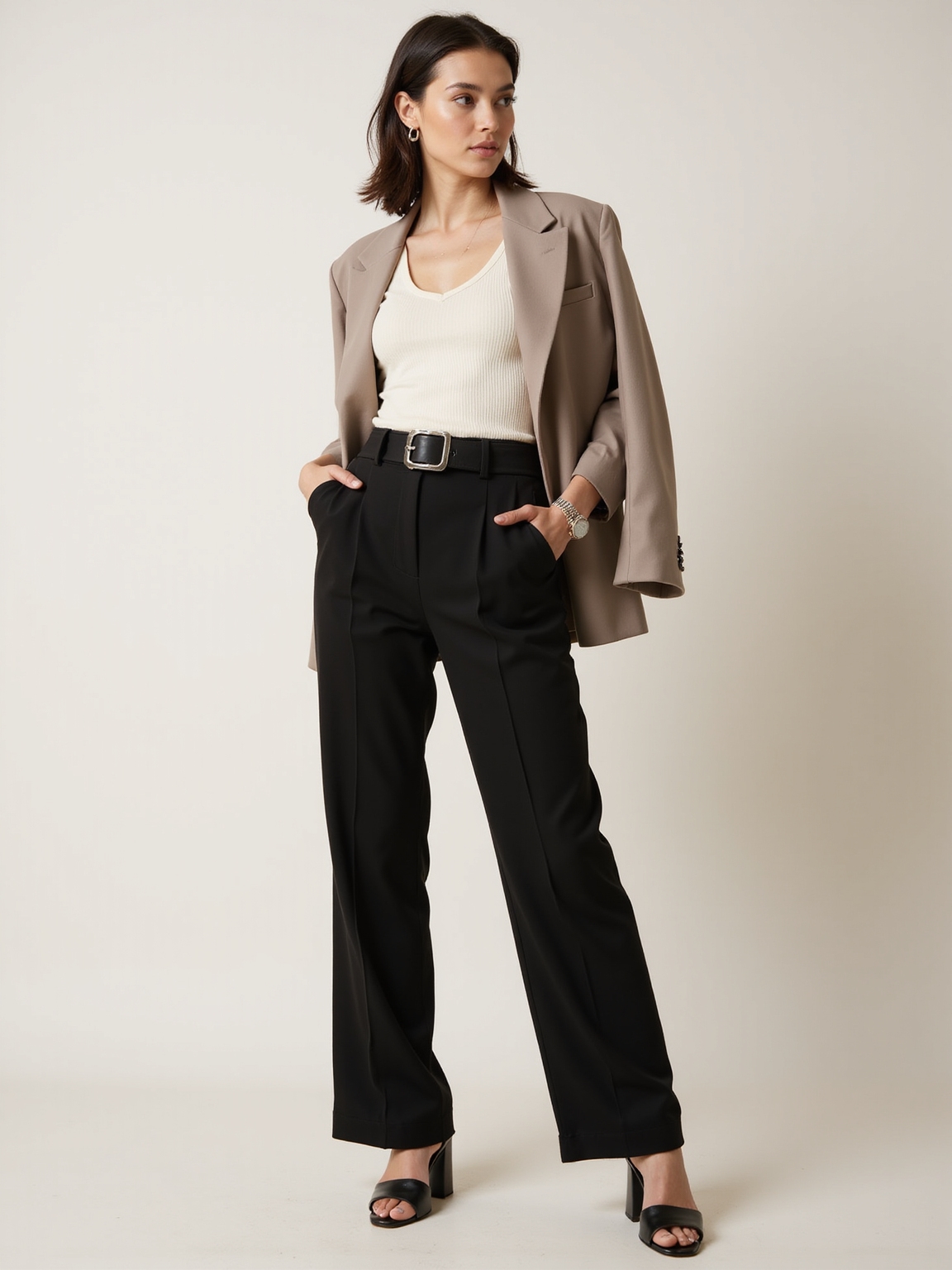 monochrome layered neutral weekend uniforms