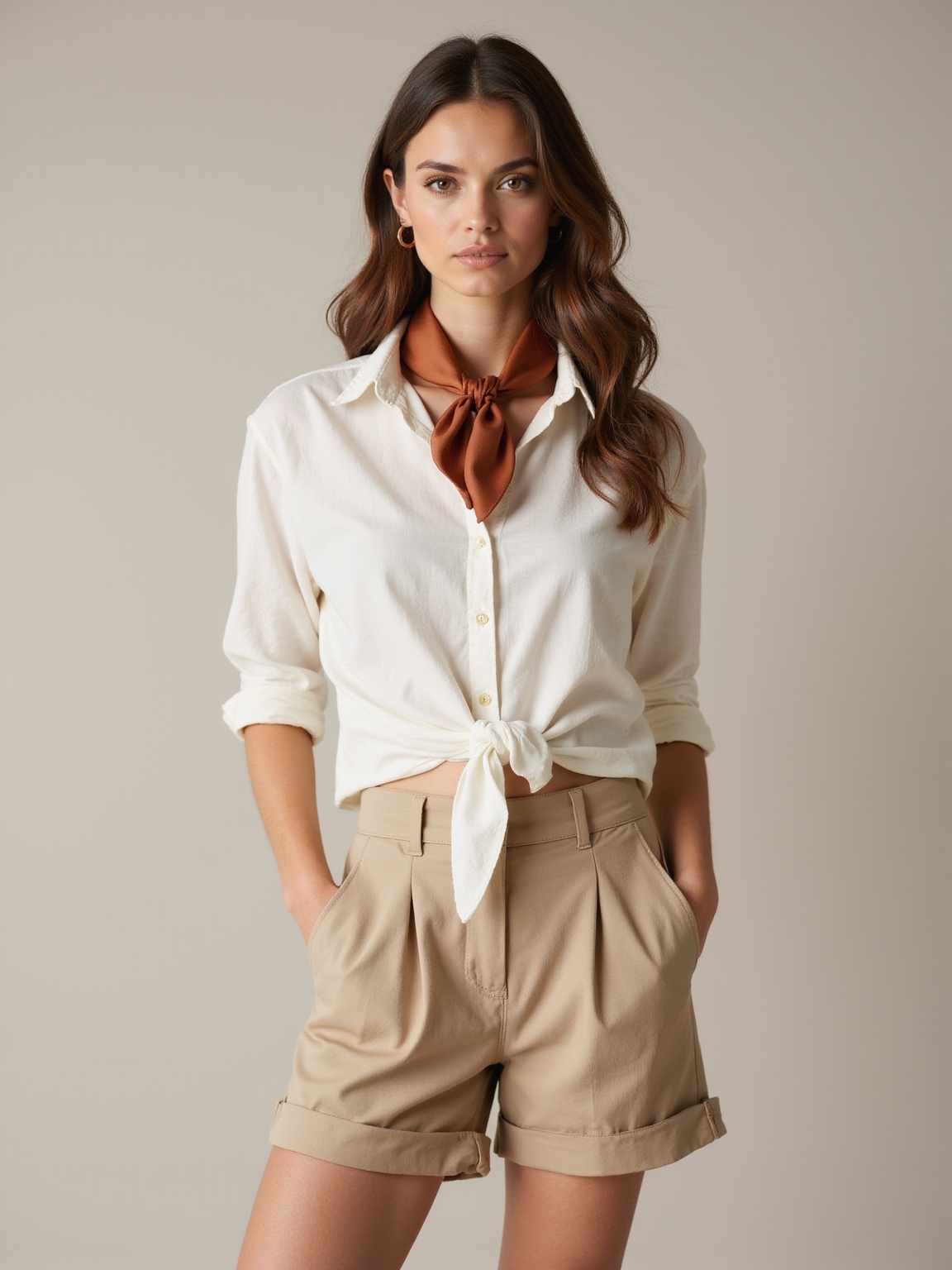 muted neutrals with bright accent