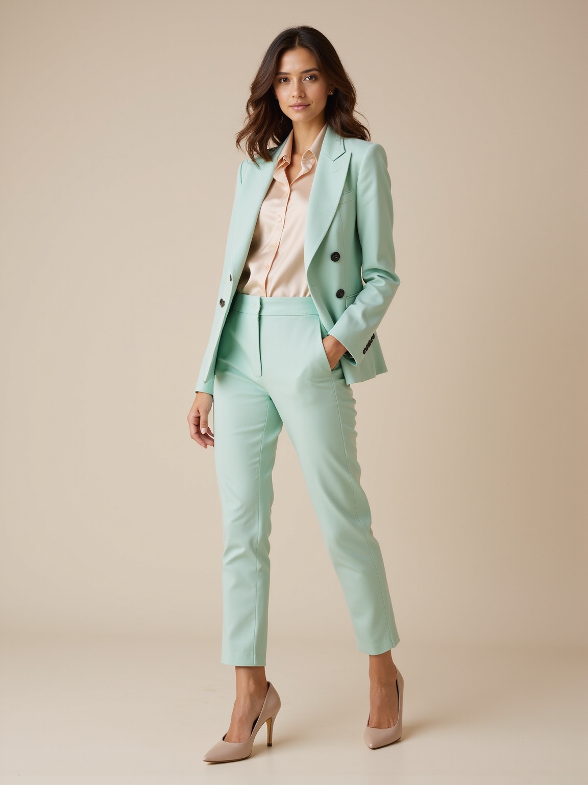 muted pastels tailored polished silhouettes