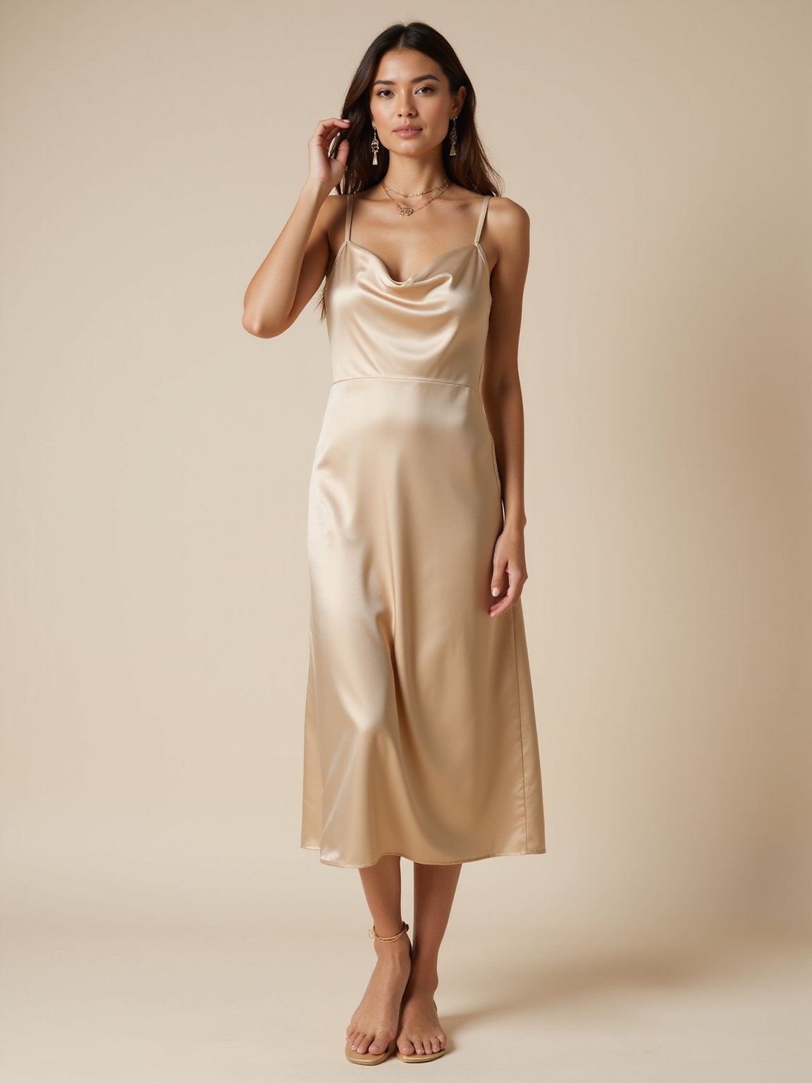 muted satin slip dresses