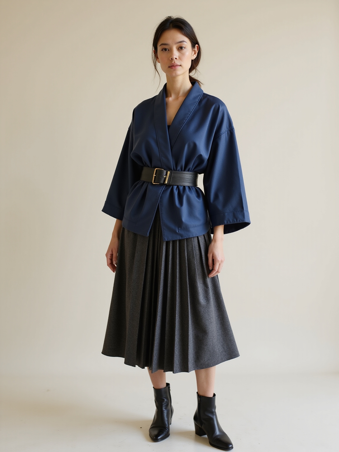 muted tailored minimalist japanese inspired look